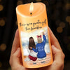 A True Friendship Is A Journey Without An End - Bestie Personalized Custom LED Candle - Christmas Gift For Best Friends, BFF, Sisters