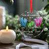 Christmas Shines Bright With Love, Joy And The Warmth Of Family - Family Personalized Custom Circle Glass Ornament - Christmas Gift For Family Members, First Christmas