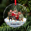 Custom Photo Christmas Is The Day That Holds All Time Together - Family Personalized Custom Circle Glass Ornament - Christmas Gift For Family Members