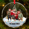 Custom Photo Christmas Is The Day That Holds All Time Together - Family Personalized Custom Circle Glass Ornament - Christmas Gift For Family Members