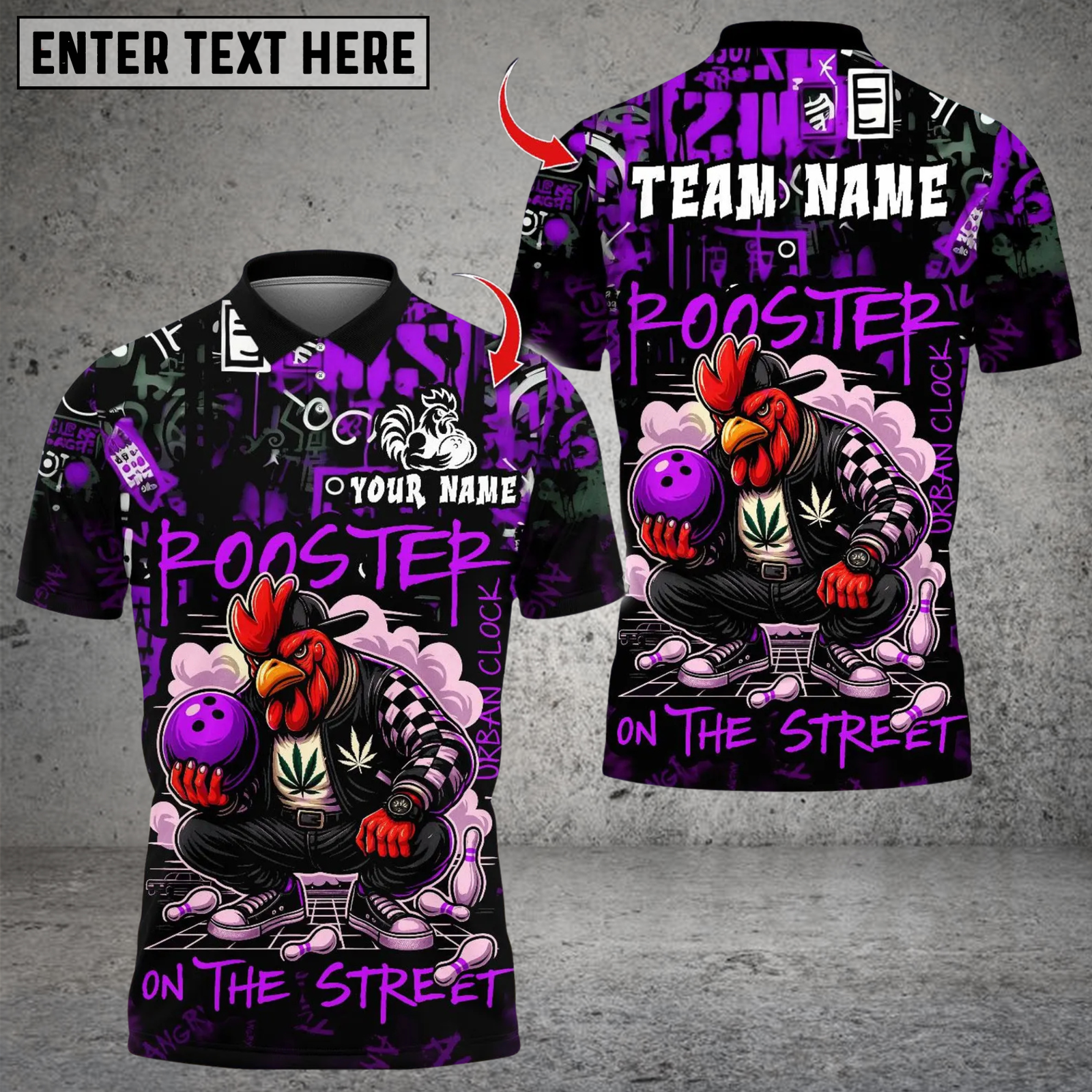 Blisscorners Bowling Urban Streetwear Chicken Multicolor Customized Name, Team Name 3D Shirts