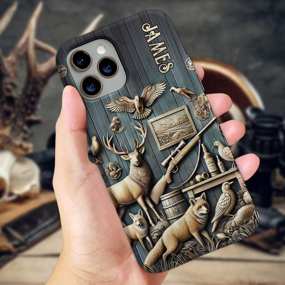 Blisscorners Vintage Tools - Personalized Hunting Phone Case Full Wrap Phone Case LM0812