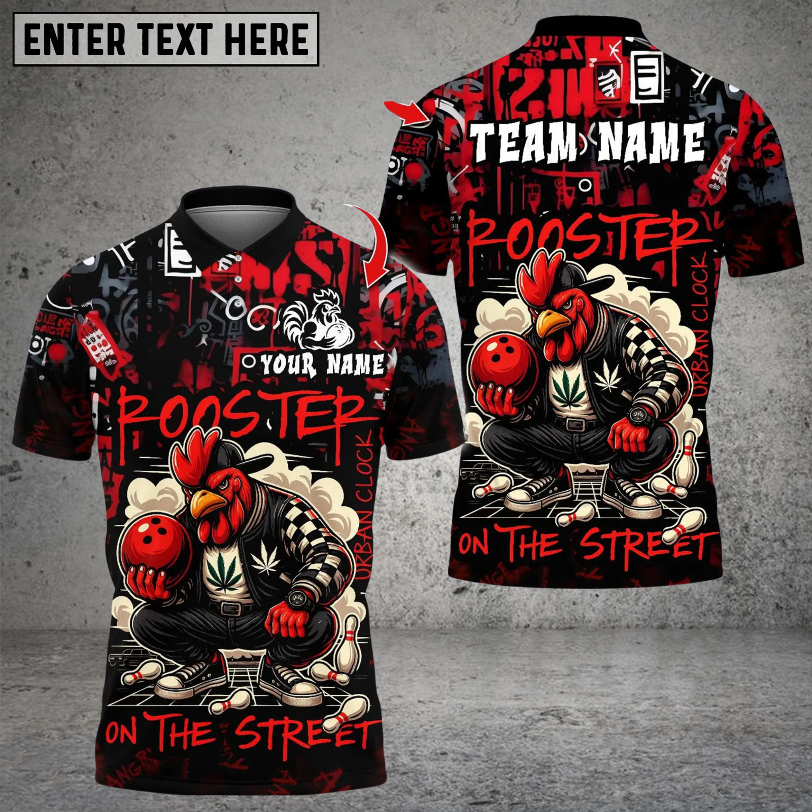 Blisscorners Bowling Urban Streetwear Chicken Multicolor Customized Name, Team Name 3D Shirts