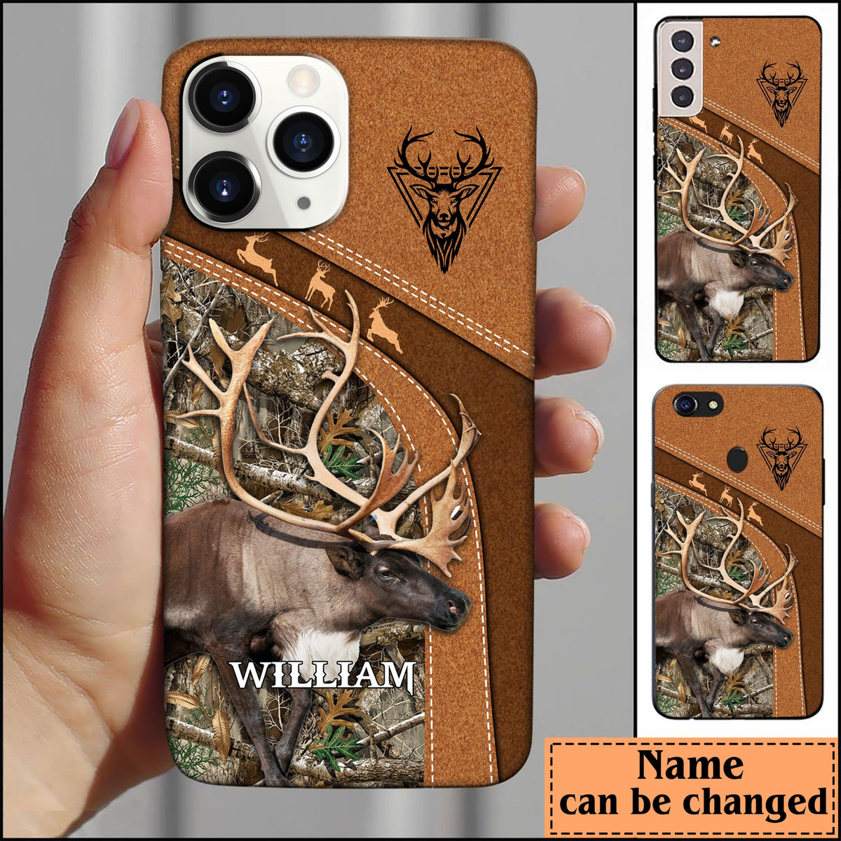 Blisscorners Reindeer Hunting Personalized Name Phone Case LM0912
