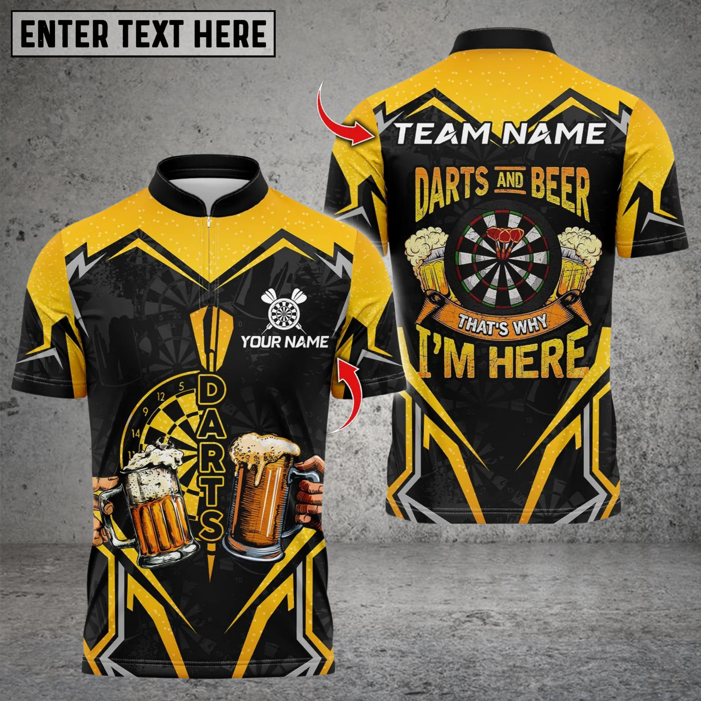 Blisscorners Darts Funny Beer Team Design Personalized Name 3D Unisex Shirt