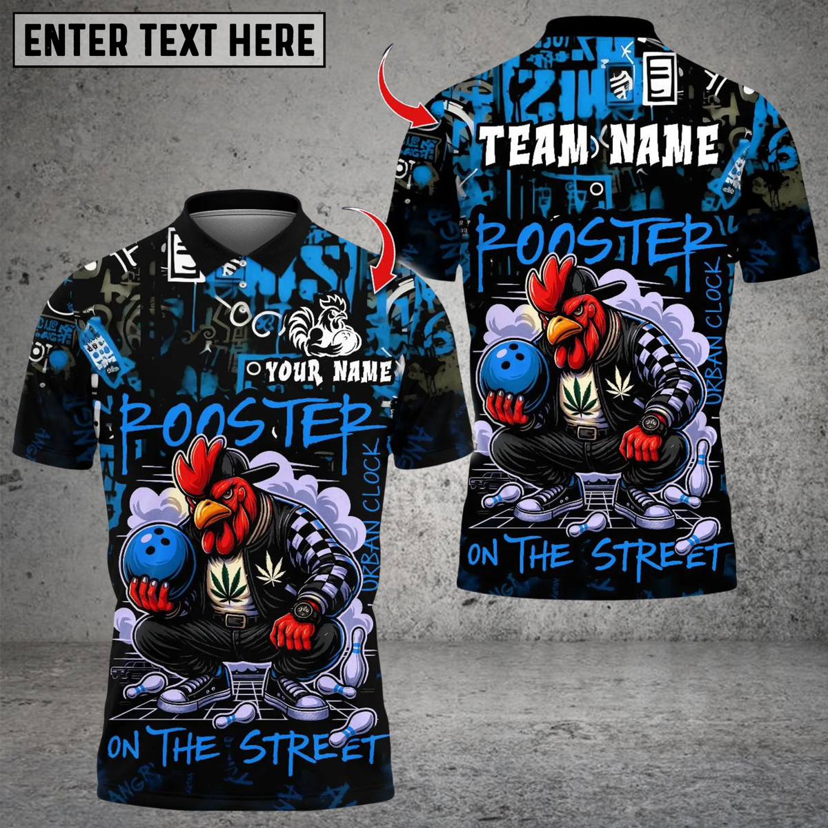 Blisscorners Bowling Urban Streetwear Chicken Multicolor Customized Name, Team Name 3D Shirts