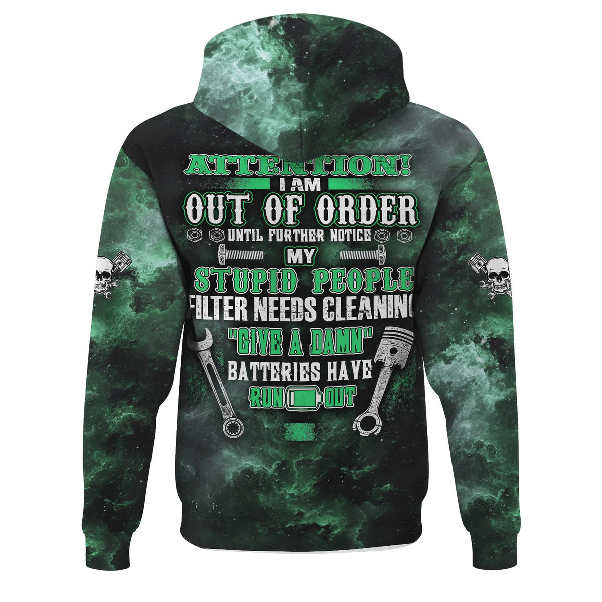 Blisscorners Attention Out of Order Funny Mechanic Shirt, Stupid People Cleaner Quote Graphic Shirt, Gift for Auto Enthusiasts & Mechanics