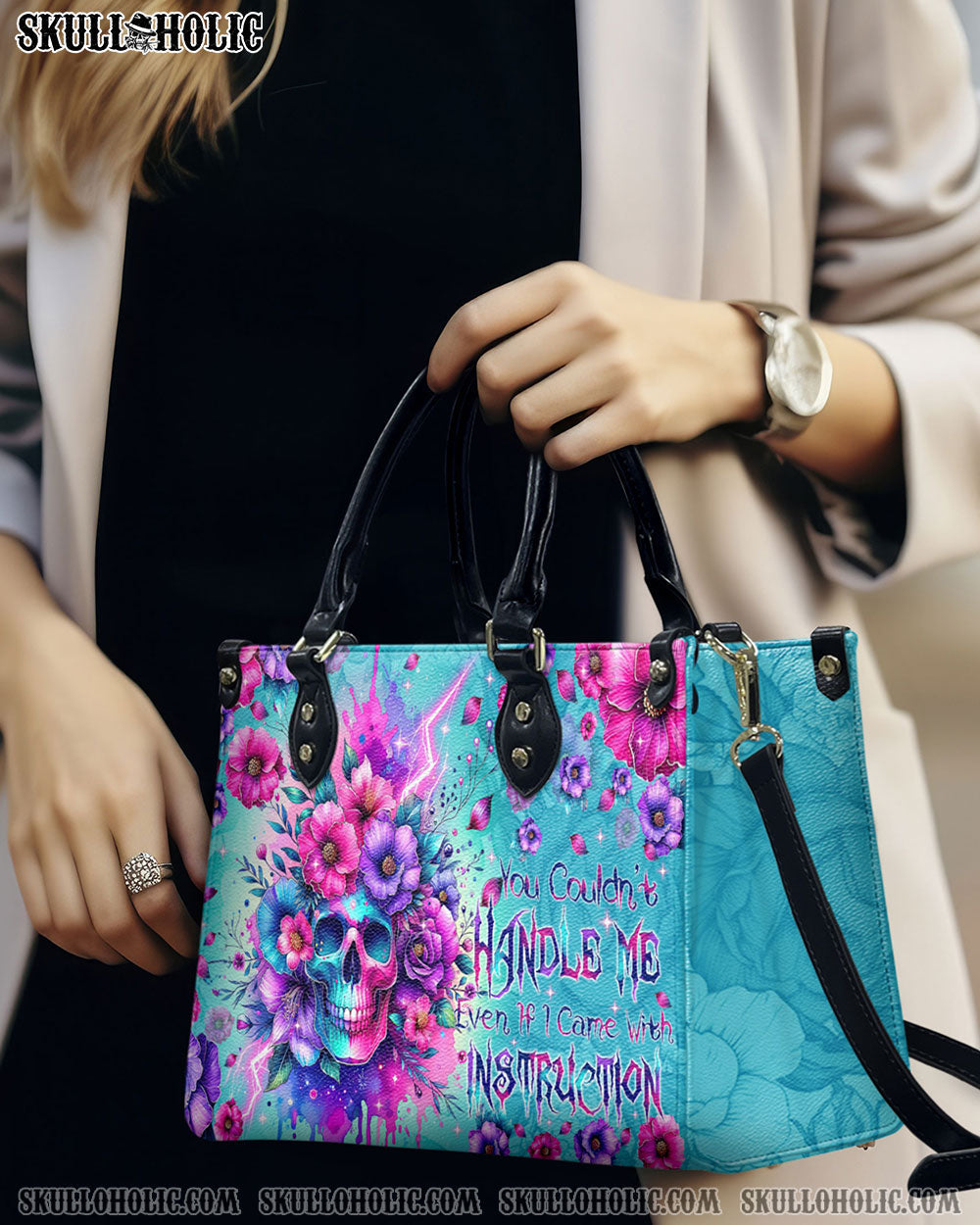 BLISSCORNERS YOU COULDN'T HANDLE ME LEATHER HANDBAG