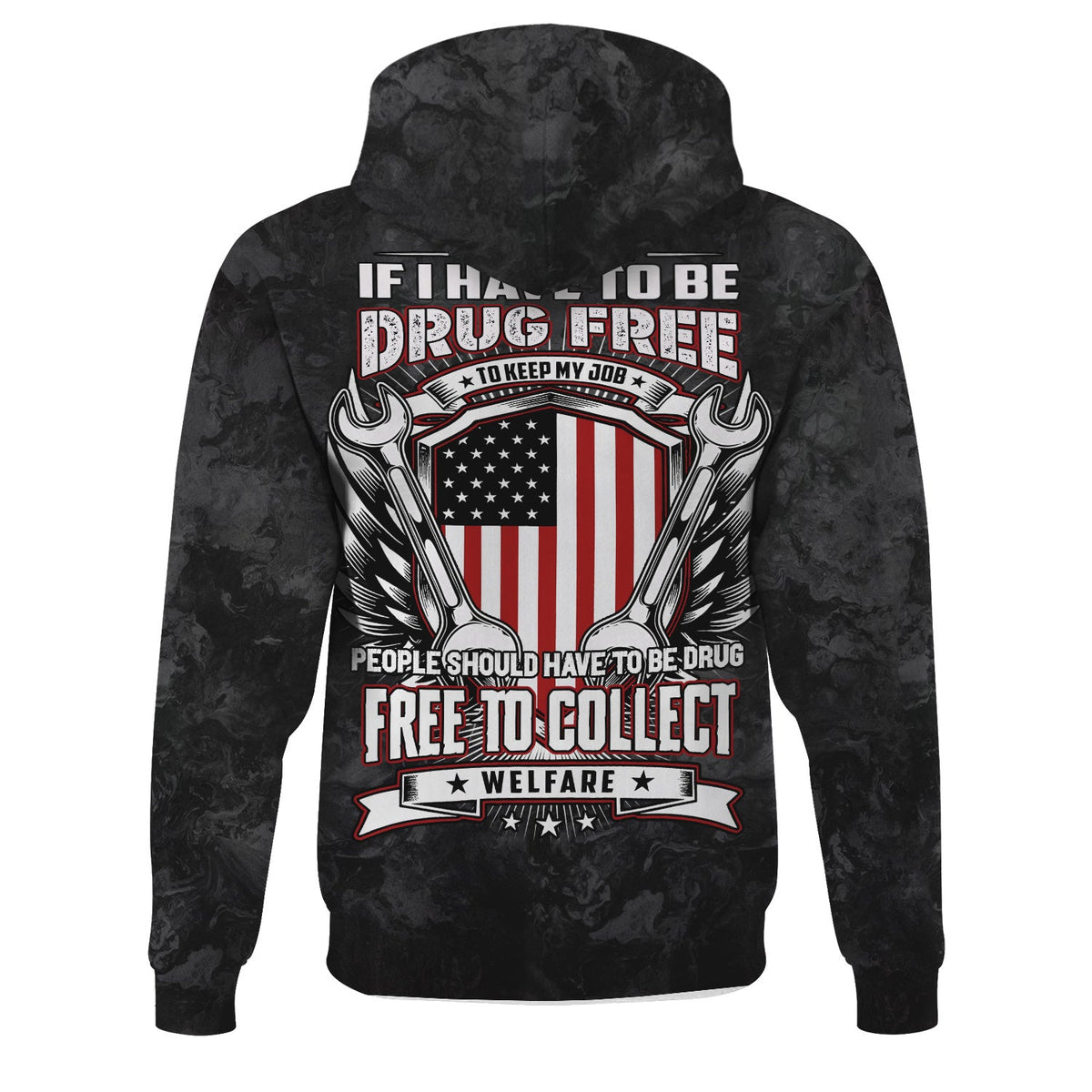 Blisscorners Funny Mechanic T Shirt If I Have To Be Drug Free To Keep My Job American Flag Wrench Auto Repair Garage Workwear Tee Patriotic Gift For Men Dad