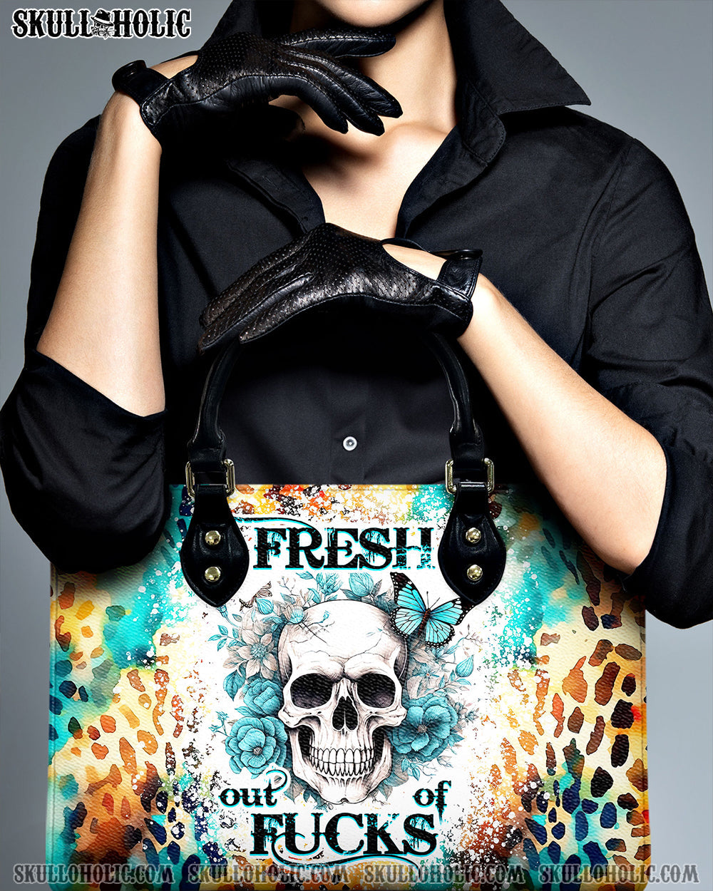 BLISSCORNERS FRESH OUT OF F SKULL LEOPARD LEATHER HANDBAG