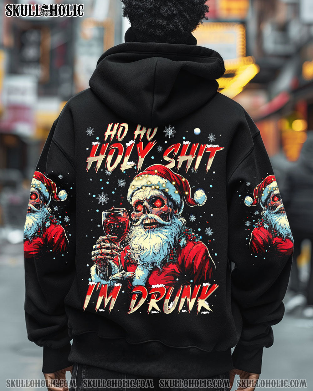 BLISSCORNERS HO HO HO I'M DRUNK SKULL CHRISTMAS ALL OVER PRINT
