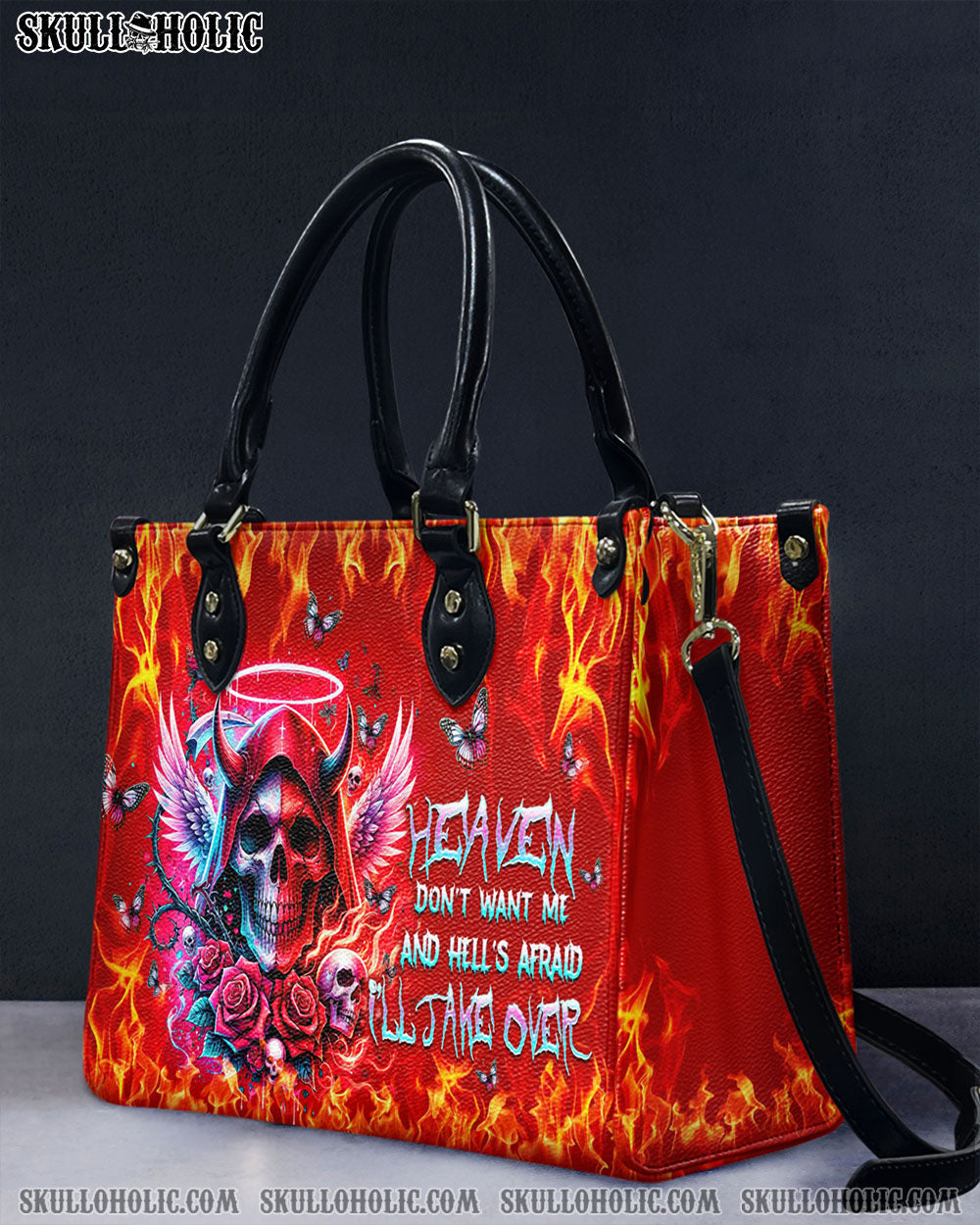 BLISSCORNERS HEAVEN DON'T WANT ME REAPER LEATHER HANDBAG