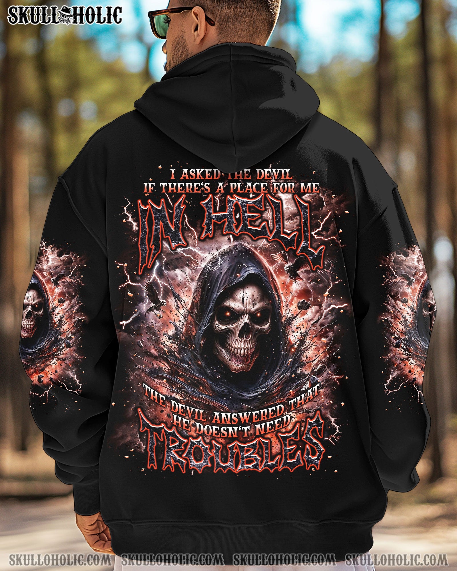 BLISSCORNERS I ASKED THE DEVIL REAPER SKULL ALL OVER PRINT -  TLNT0906254