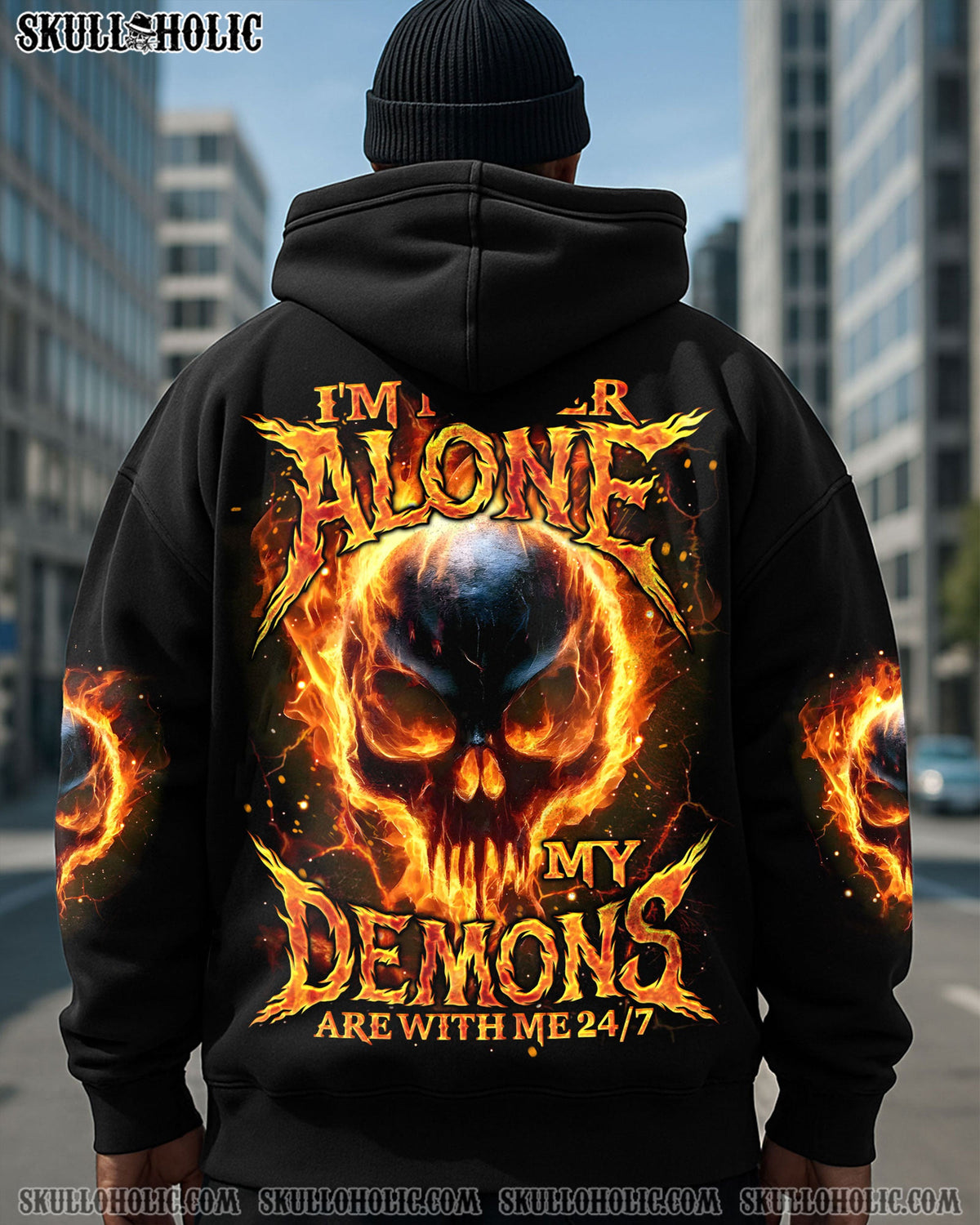 BLISSCORNERS I'M NEVER ALONE FIRE DEMONS ALL OVER PRINT