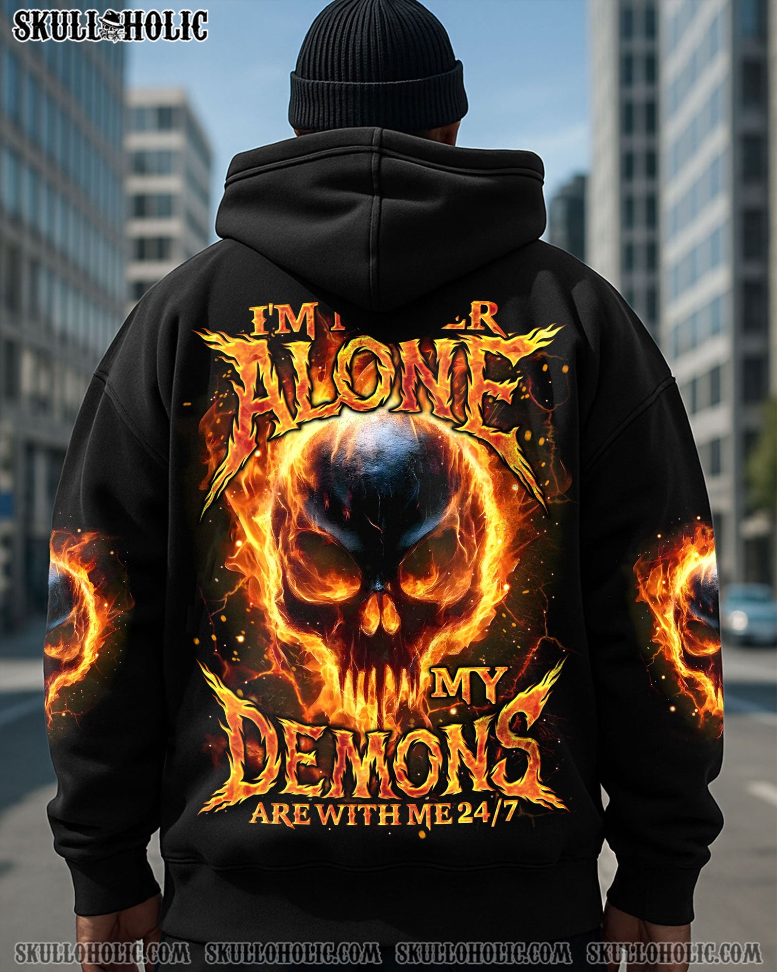 BLISSCORNERS I'M NEVER ALONE FIRE DEMONS ALL OVER PRINT