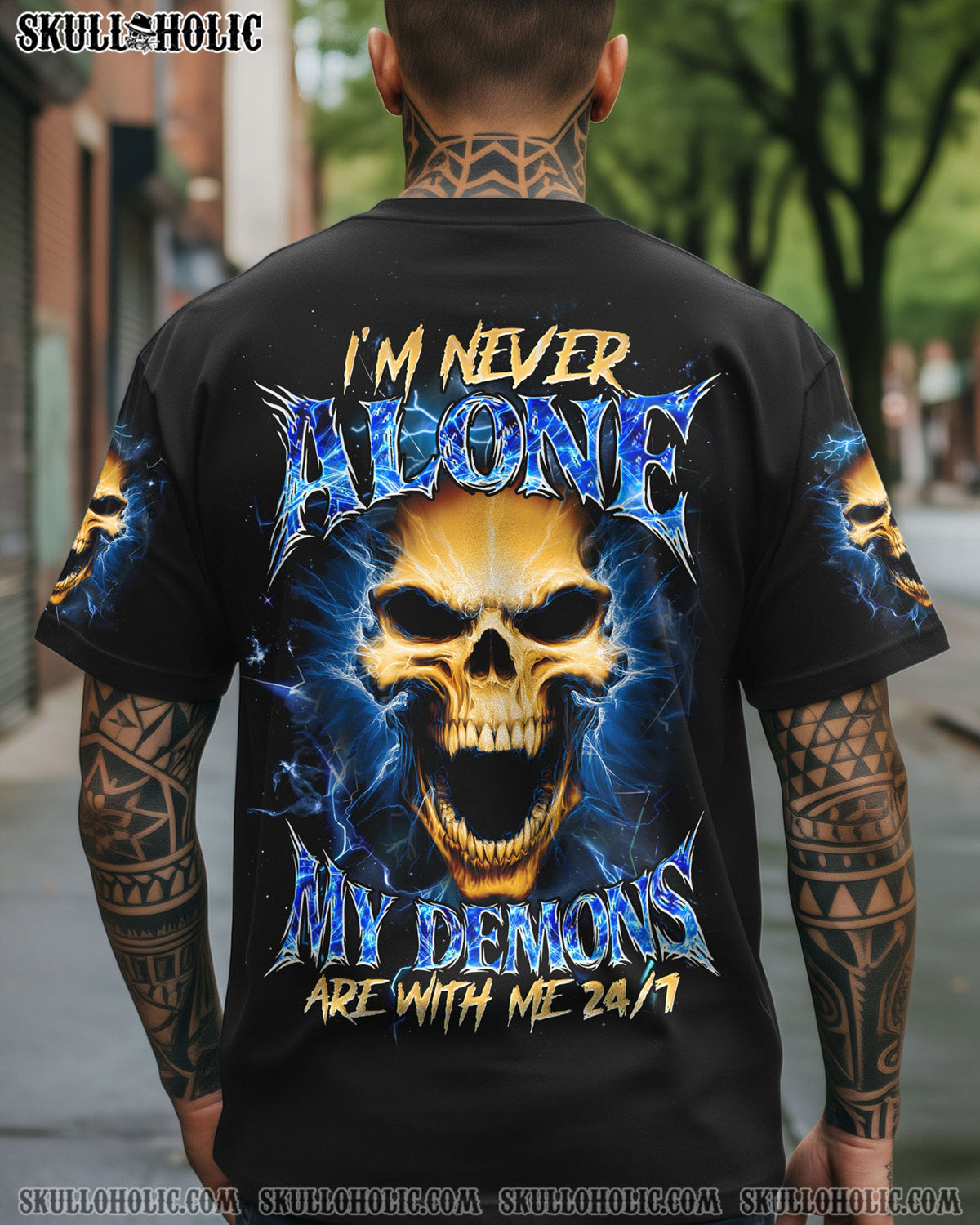 BLISSCORNERS I'M NEVER ALONE DEMONS ALL OVER PRINT