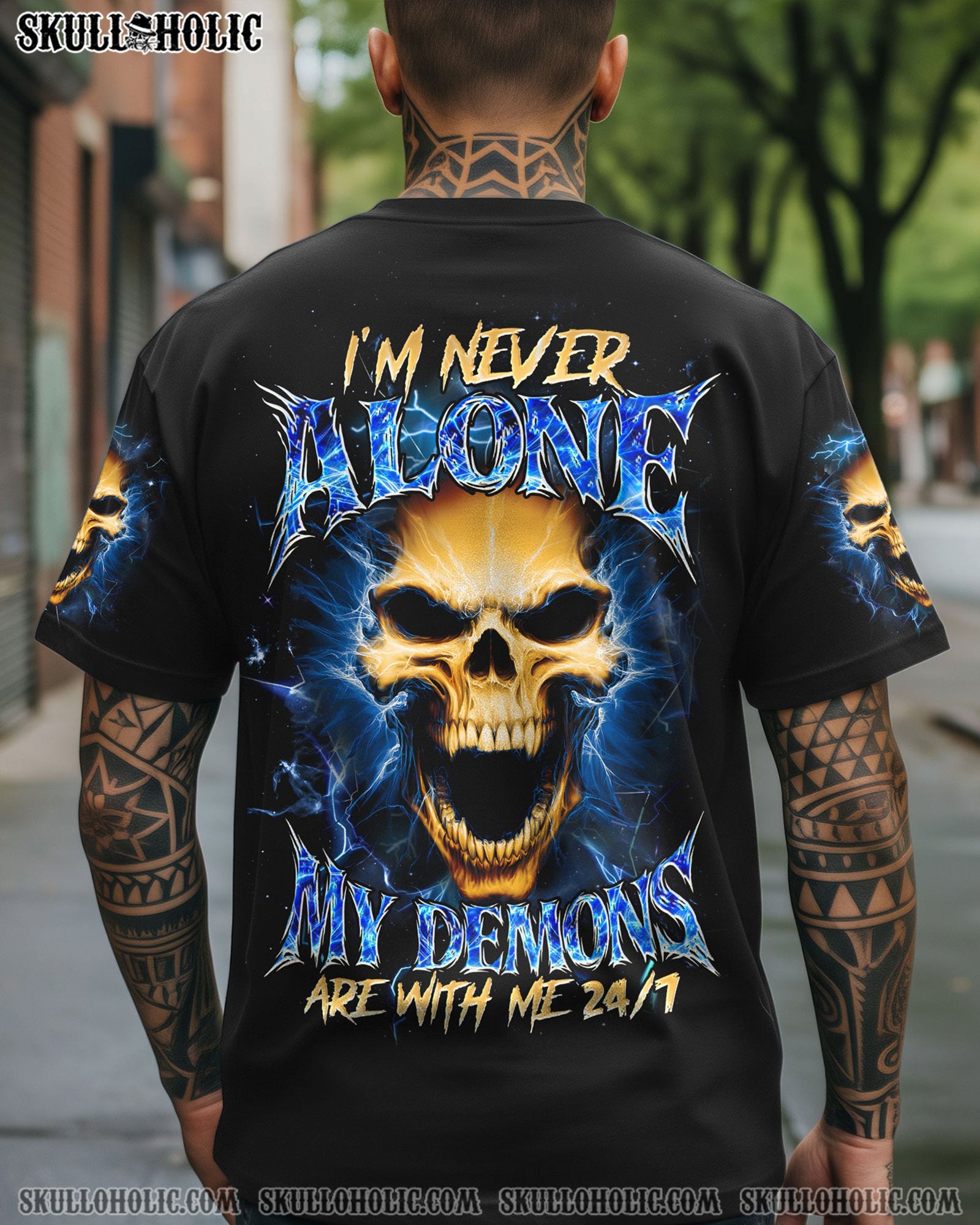 BLISSCORNERS I'M NEVER ALONE DEMONS ALL OVER PRINT