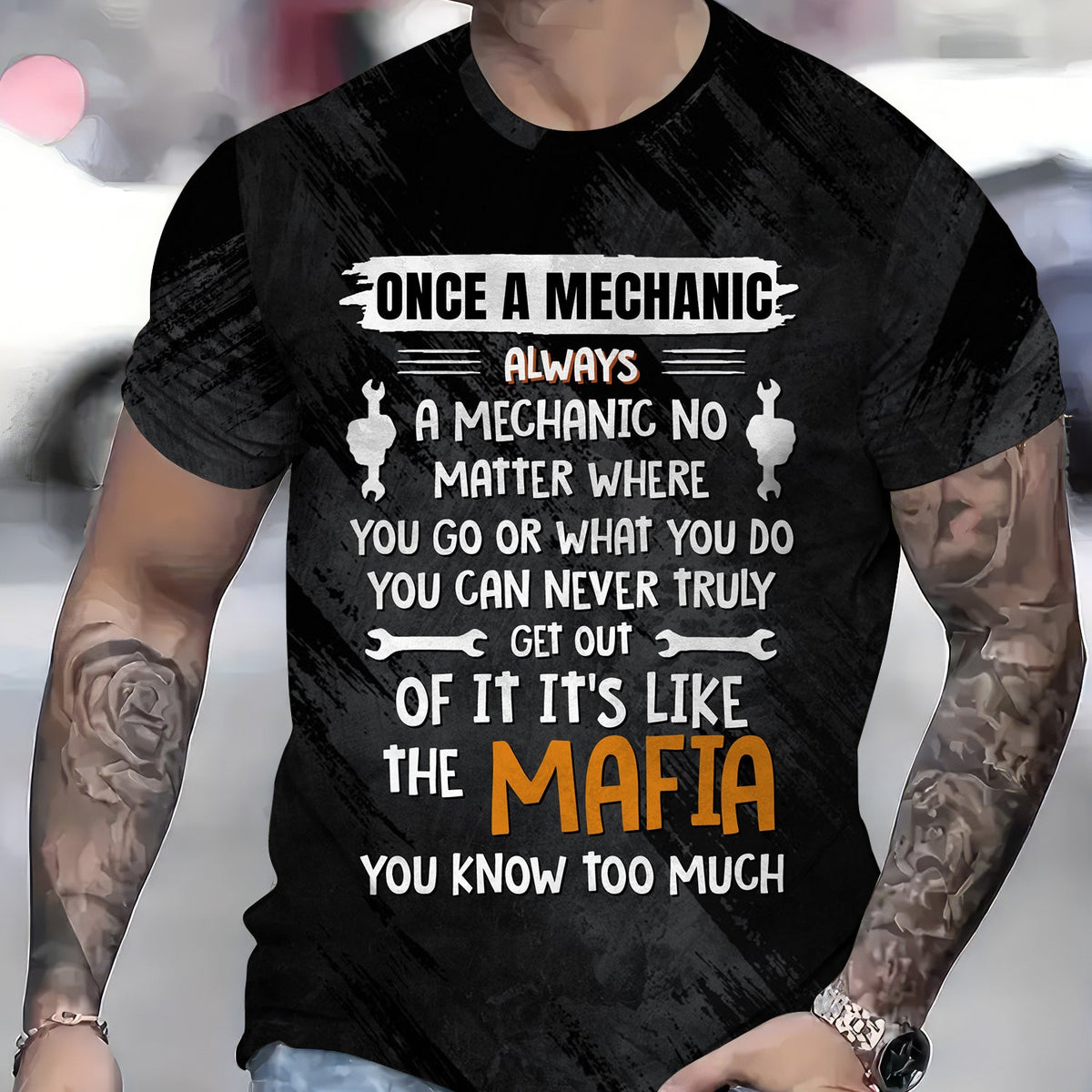 Blisscorners Funny Once A Mechanic Always A Mechanic Shirt No Matter Where You Go Black Unisex T Shirt