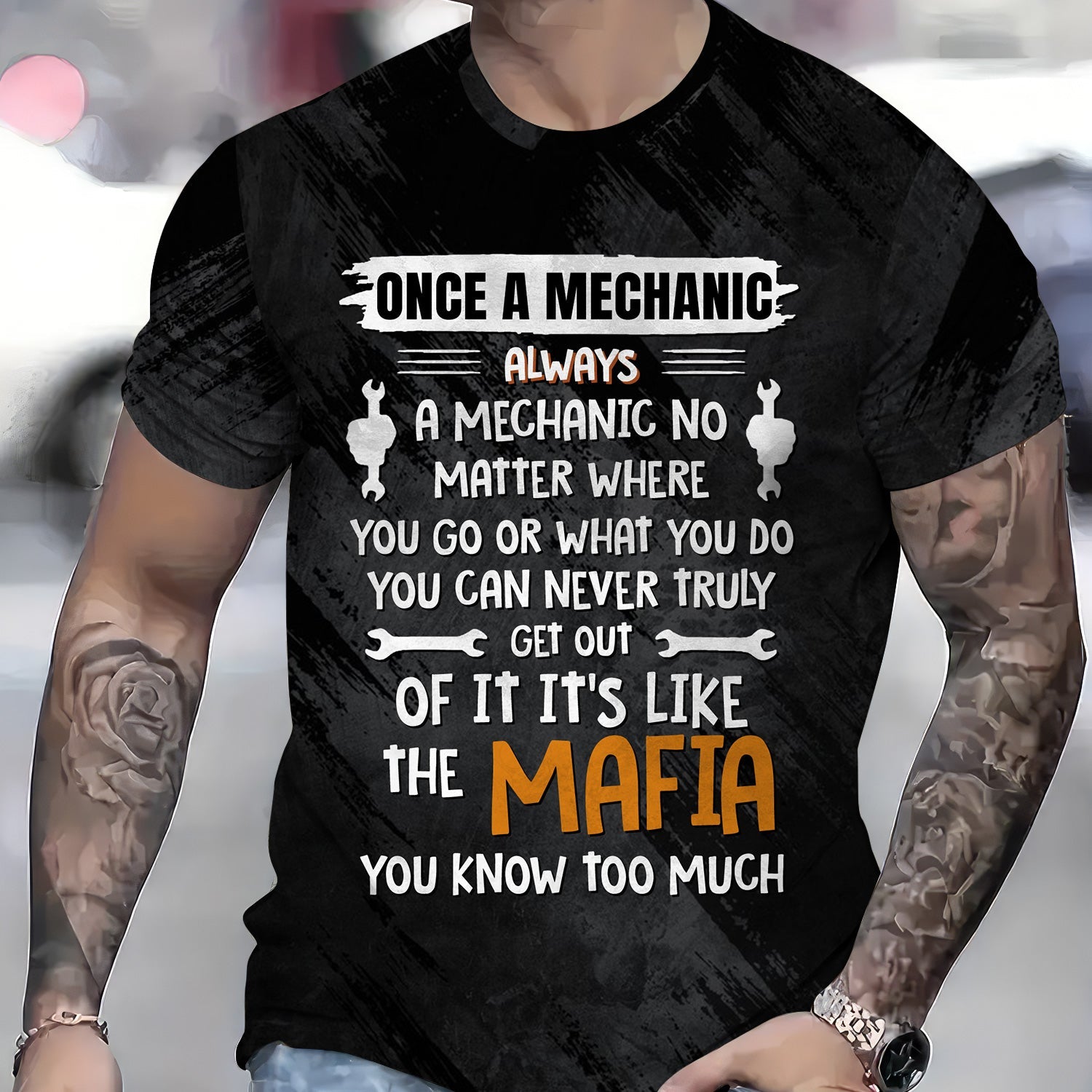 Blisscorners Funny Once A Mechanic Always A Mechanic Shirt No Matter Where You Go Black Unisex T Shirt