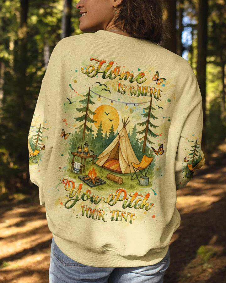 BLISSCORNERS HOME IS WHERE YOU PITCH YOUR TENT ALL OVER PRINT
