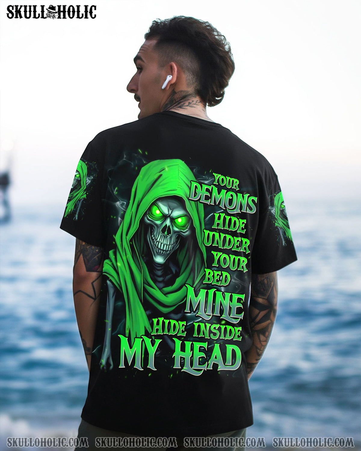 BLISSCORNERS YOUR DEMONS HIDE UNDER YOUR BED SKULL DEMON ALL OVER PRINT