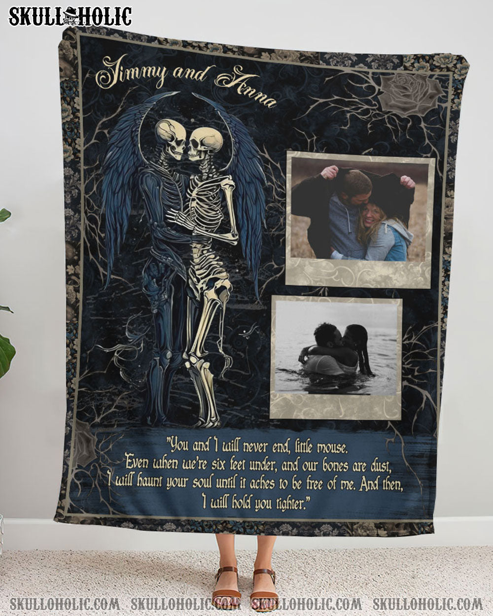 BLISSCORNERS PERSONALIZED YOU AND I WILL NEVER END COUPLE FLEECE BLANKET