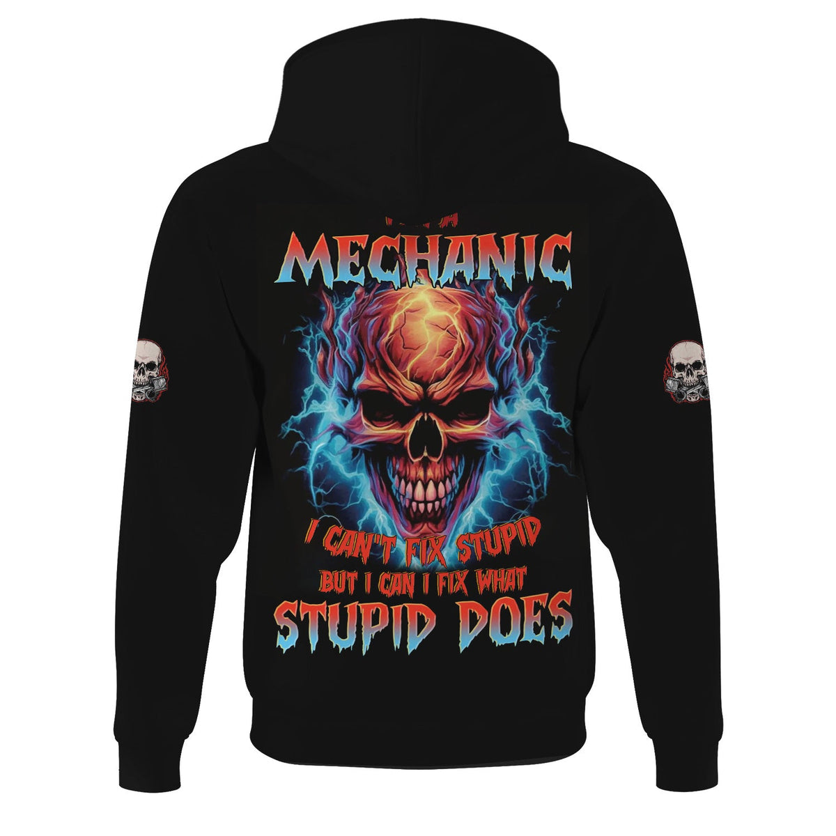 Blisscorners Custom Name Skull Mechanic Shirt I'm A Mechanic Printed Jacket Hoodie All Over Print