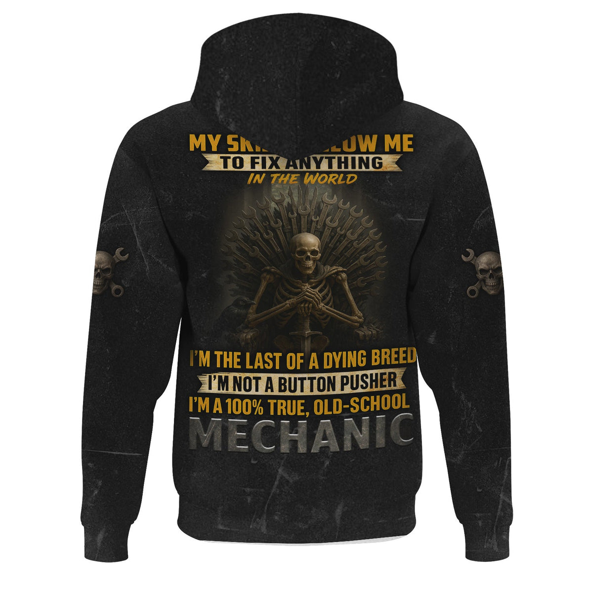 Blisscorners Custom Name Funny Mechanic T Shirt My Skills Allow Me To Fix Anything In The World Shirt For Mechanic