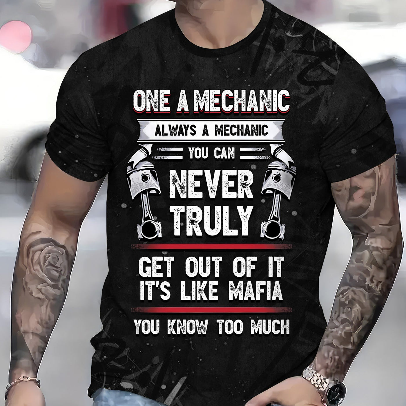 Blisscorners Vintage Mechanic Shirt You Can Never Truly Get Out Of It It's Like Mafia You Know Too Much T Shirt