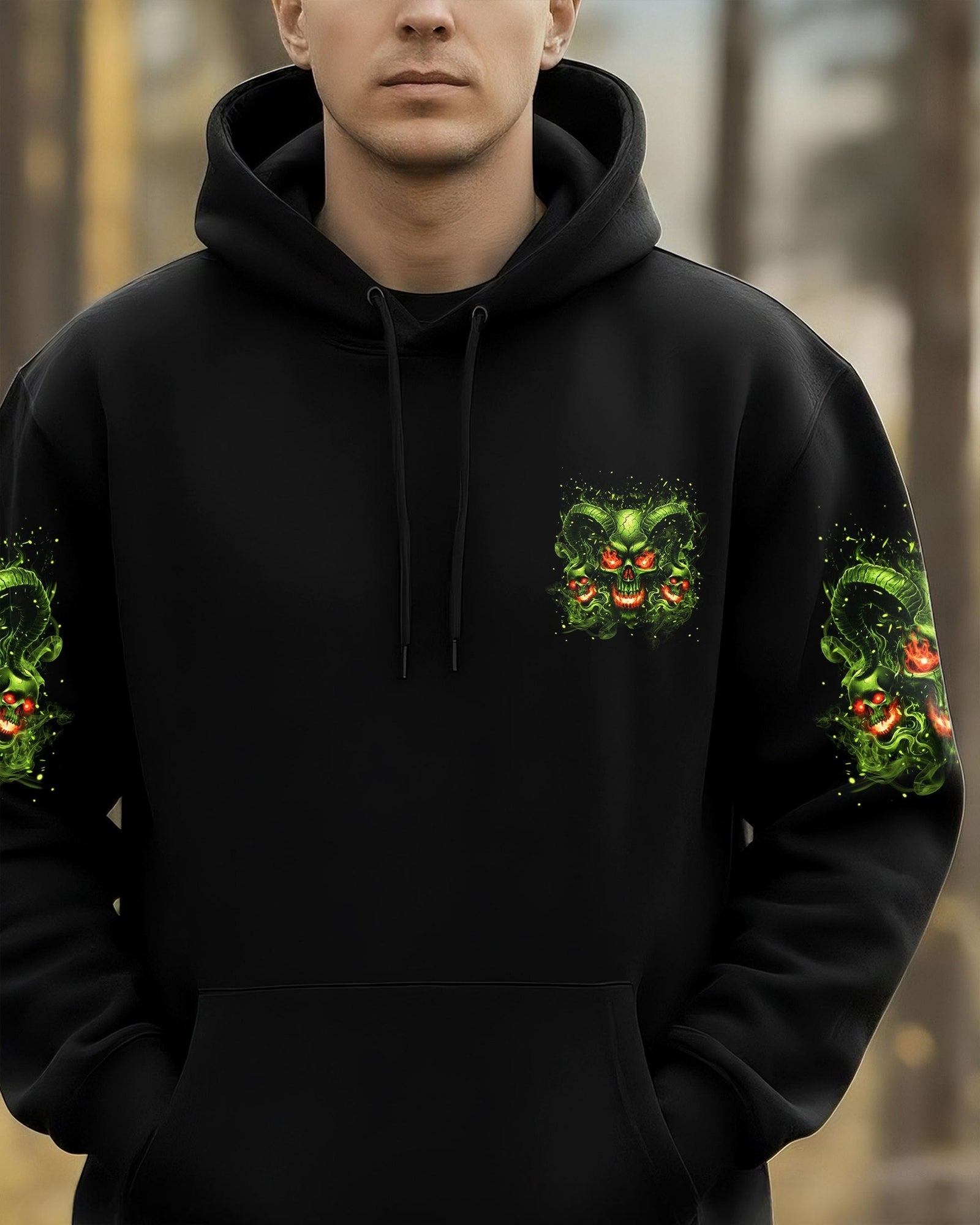BLISSCORNERS I'M NEVER ALONE SKULL DEMON ALL OVER PRINT