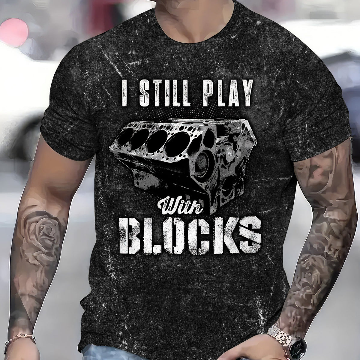 Blisscorners Vintage Mechanic Shirt I Still Play With Blocks T Shirt