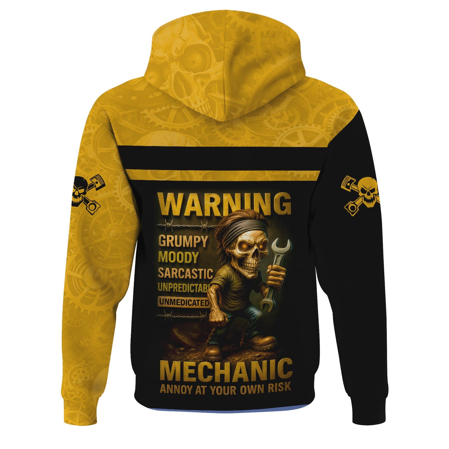 Blisscorners Personalized T-Shirt Warning Grumpy Moody Sarcastic Unpredictable Unmedicated Mechanic Annoy At Your Own Risk Shirt