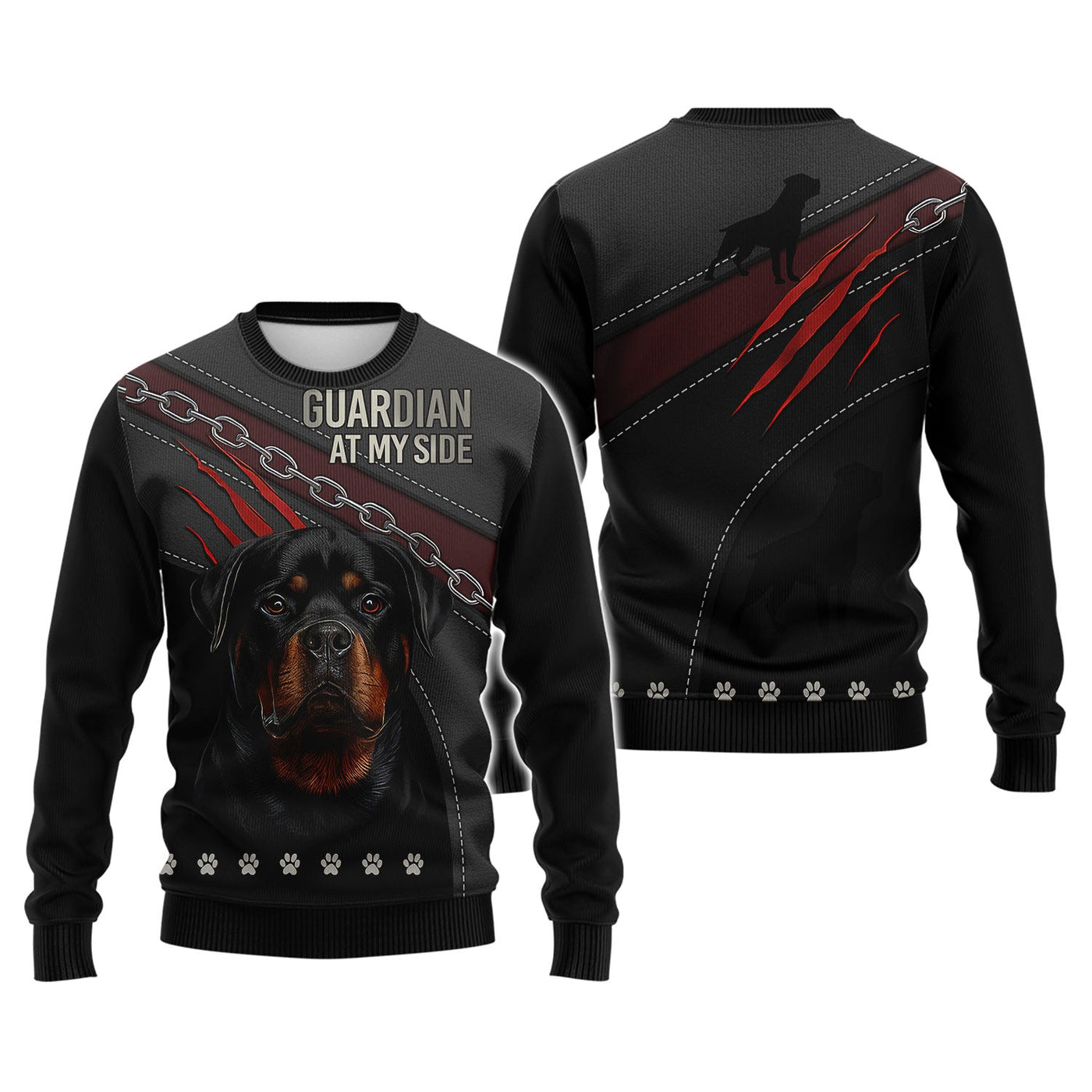 Blisscorners Rottweiler Guardian T-Shirt - 3D Dog Design for Loyal Protectors