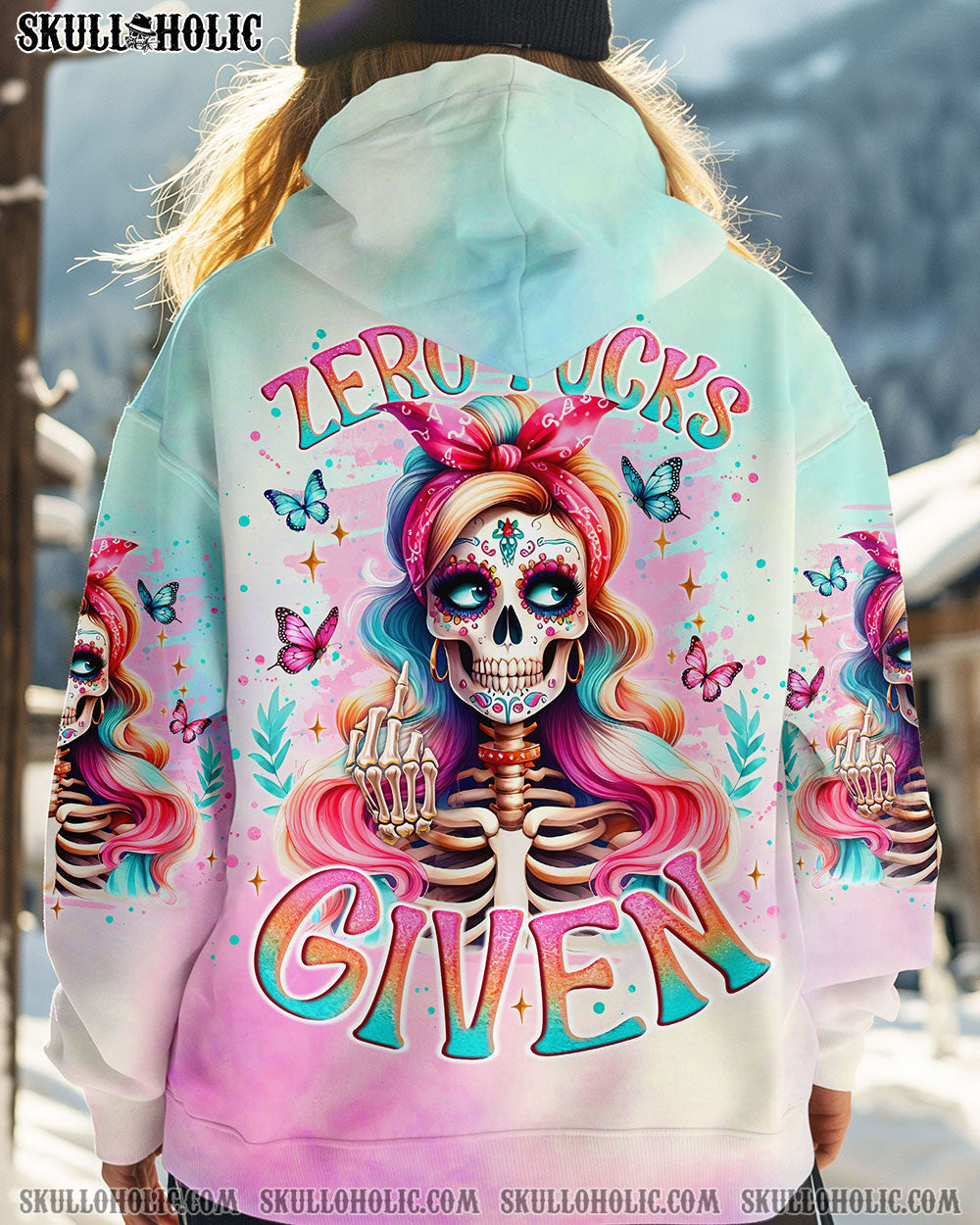 BLISSCORNERS ZERO F GIVEN SKULL MESSY BUN  ALL OVER PRINT