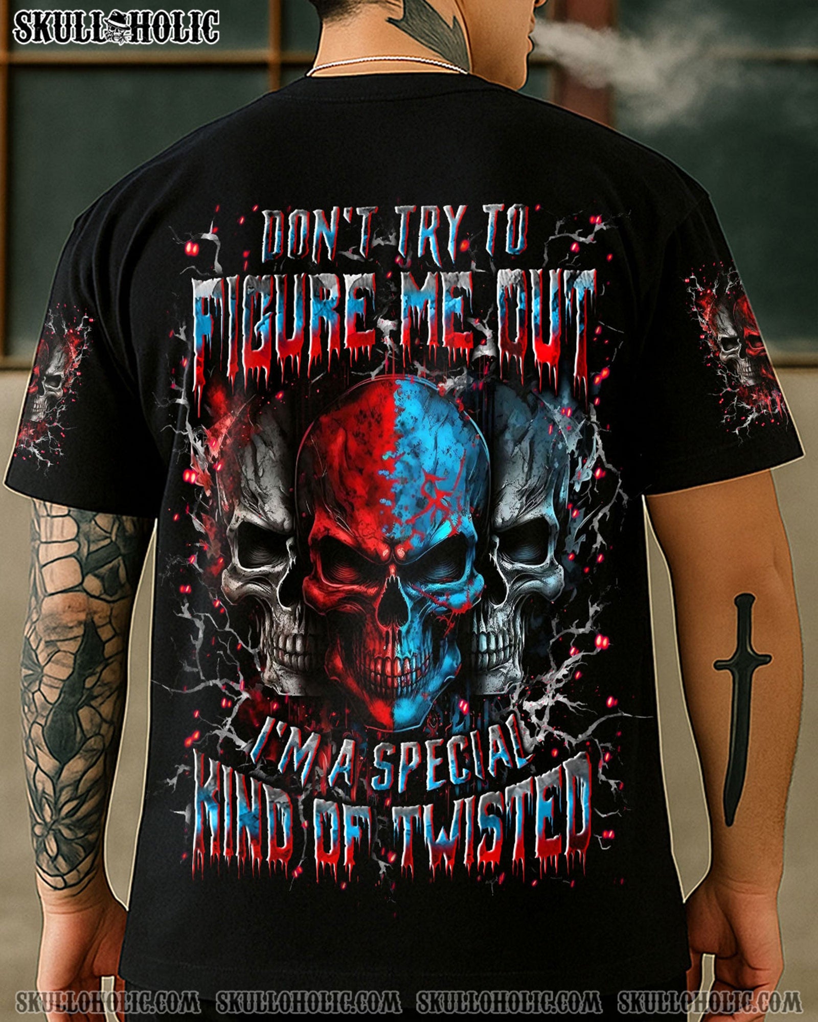 BLISSCORNERS DON'T TRY TO FIGURE ME OUT SKULL ALL OVER PRINT