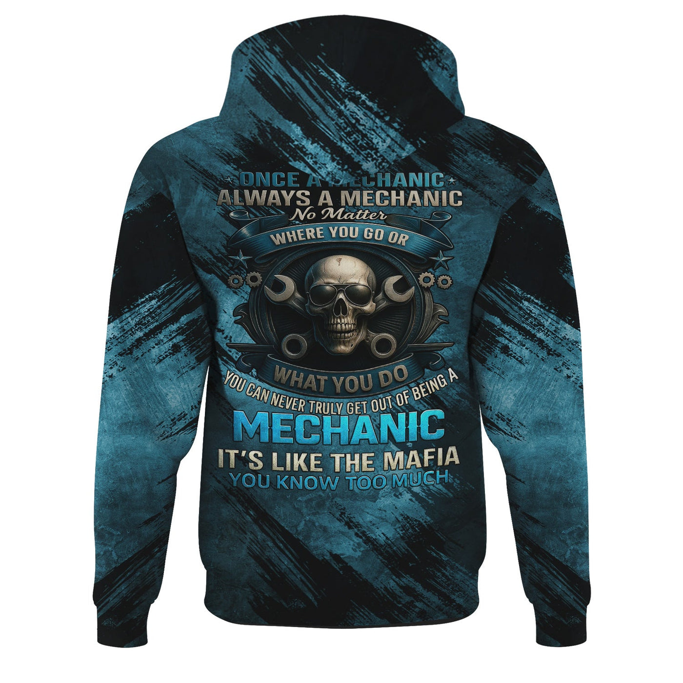 Blisscorners Once A Mechanic Always A Mechanic Shirt Funny Printed Vintage Mechanic Unisex T Shirt Skull Wearing Glass Design
