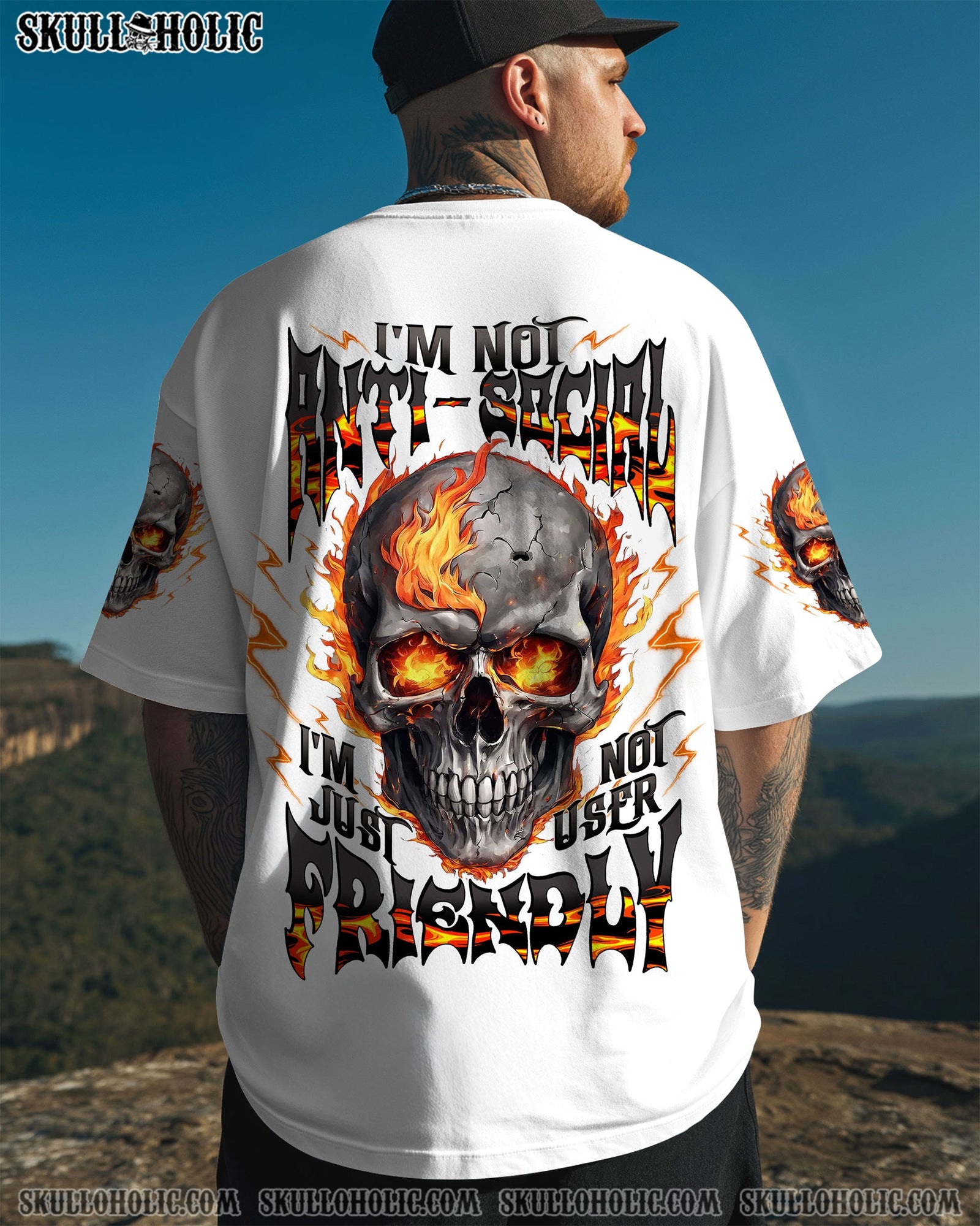 BLISSCORNERS I'M NOT ANTI-SOCIAL MAD SKULL ALL OVER PRINT  -  TLTW3010251