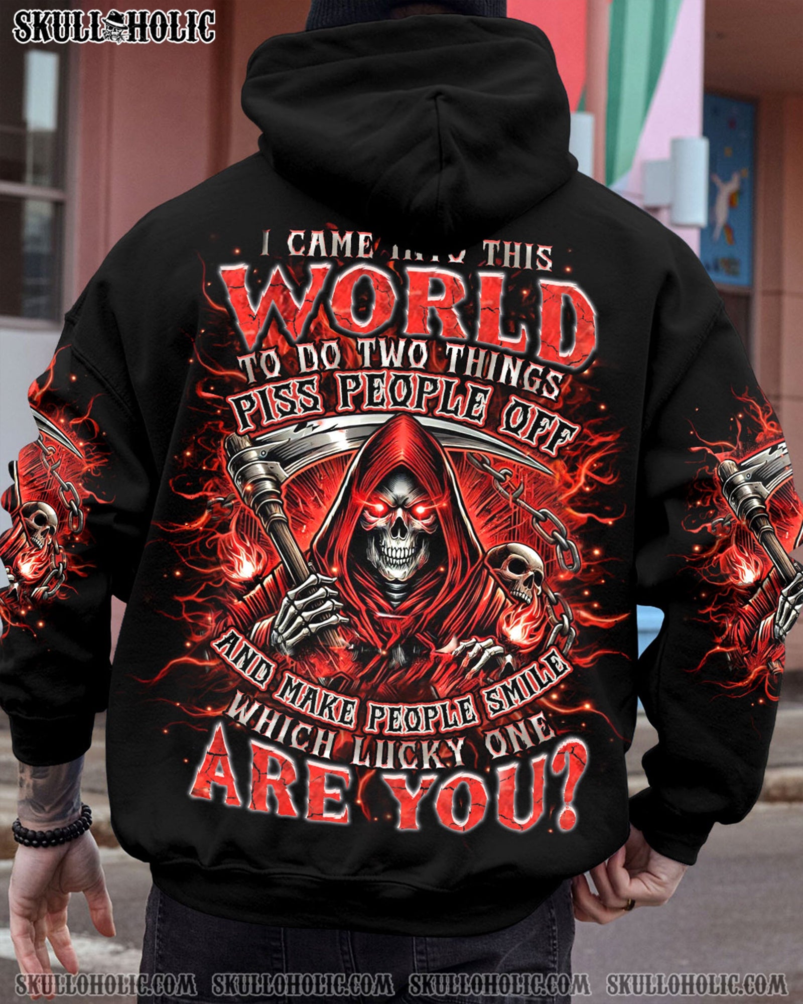BLISSCORNERS WHICH LUCKY ONE ARE YOU SKULL ALL OVER PRINT
