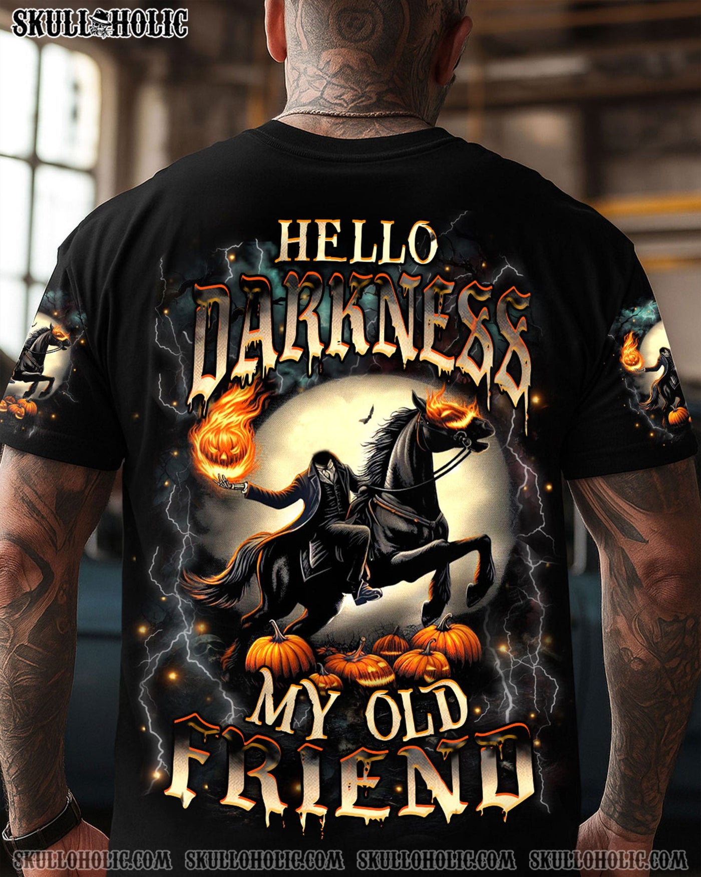 BLISSCORNERS HELLO DARKNESS MY OLD FRIEND HALLOWEEN ALL OVER PRINT