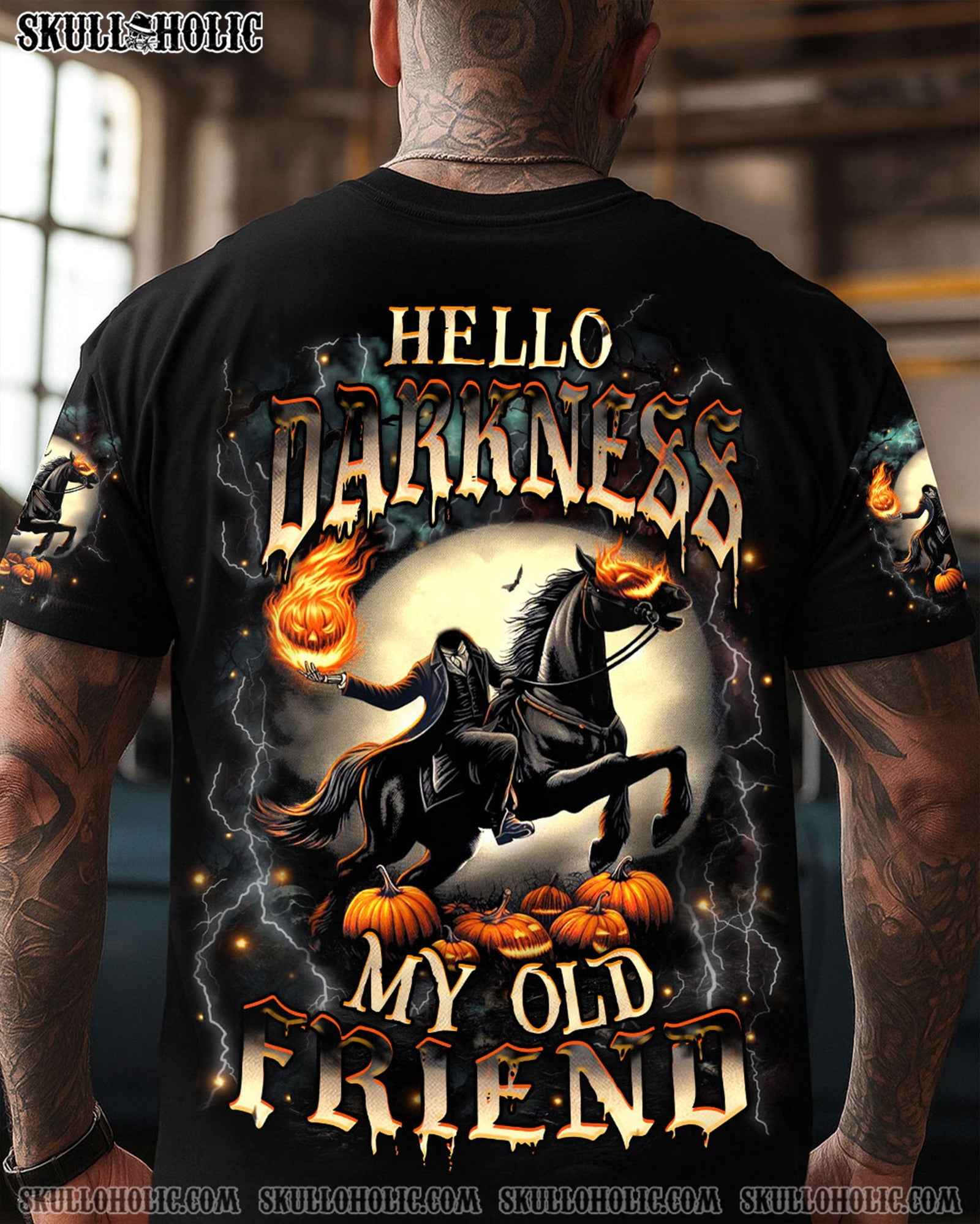 BLISSCORNERS HELLO DARKNESS MY OLD FRIEND HALLOWEEN ALL OVER PRINT