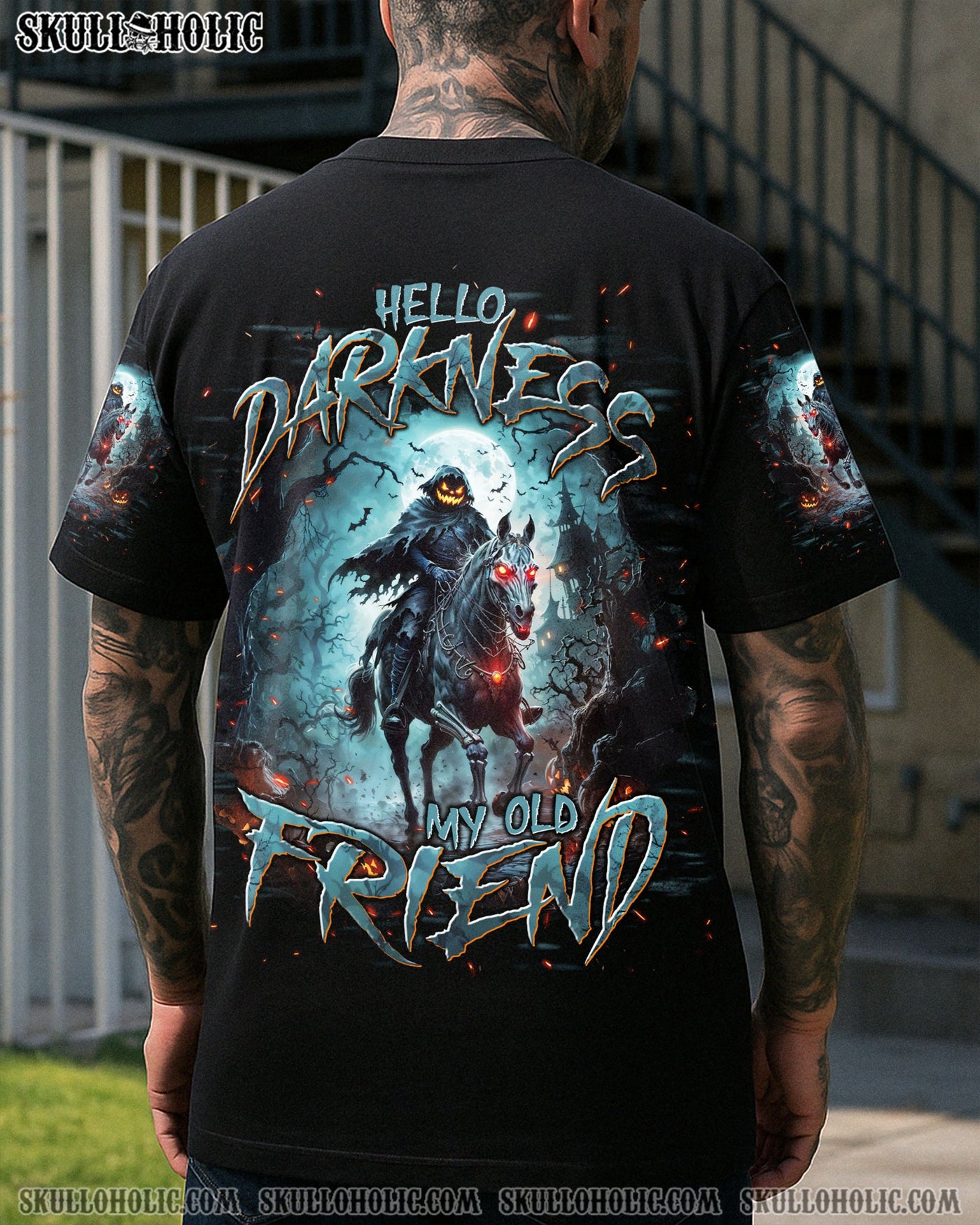BLISSCORNERS HELLO DARKNESS MY OLD FRIEND HALLOWEEN ALL OVER PRINT