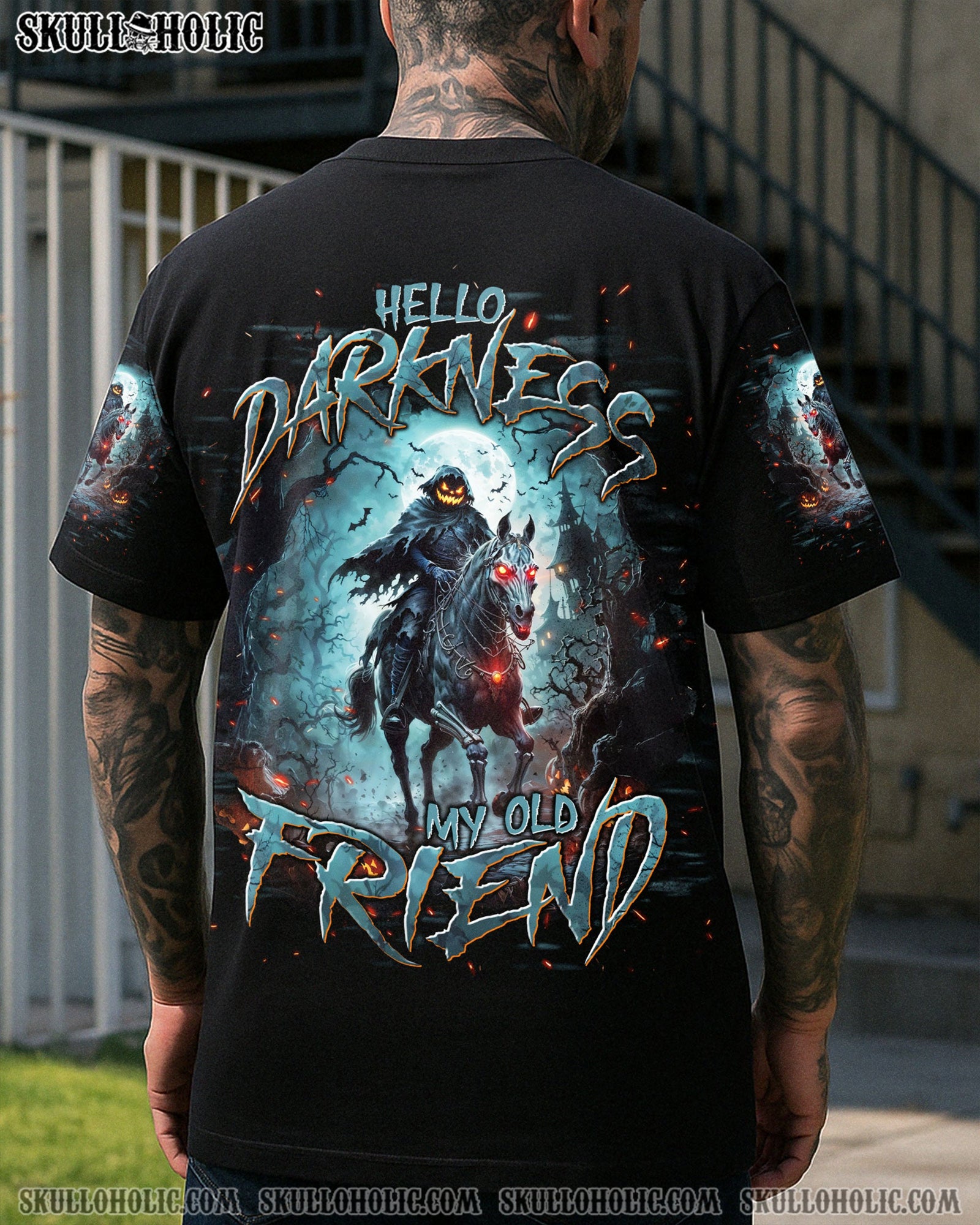 BLISSCORNERS HELLO DARKNESS MY OLD FRIEND HALLOWEEN ALL OVER PRINT