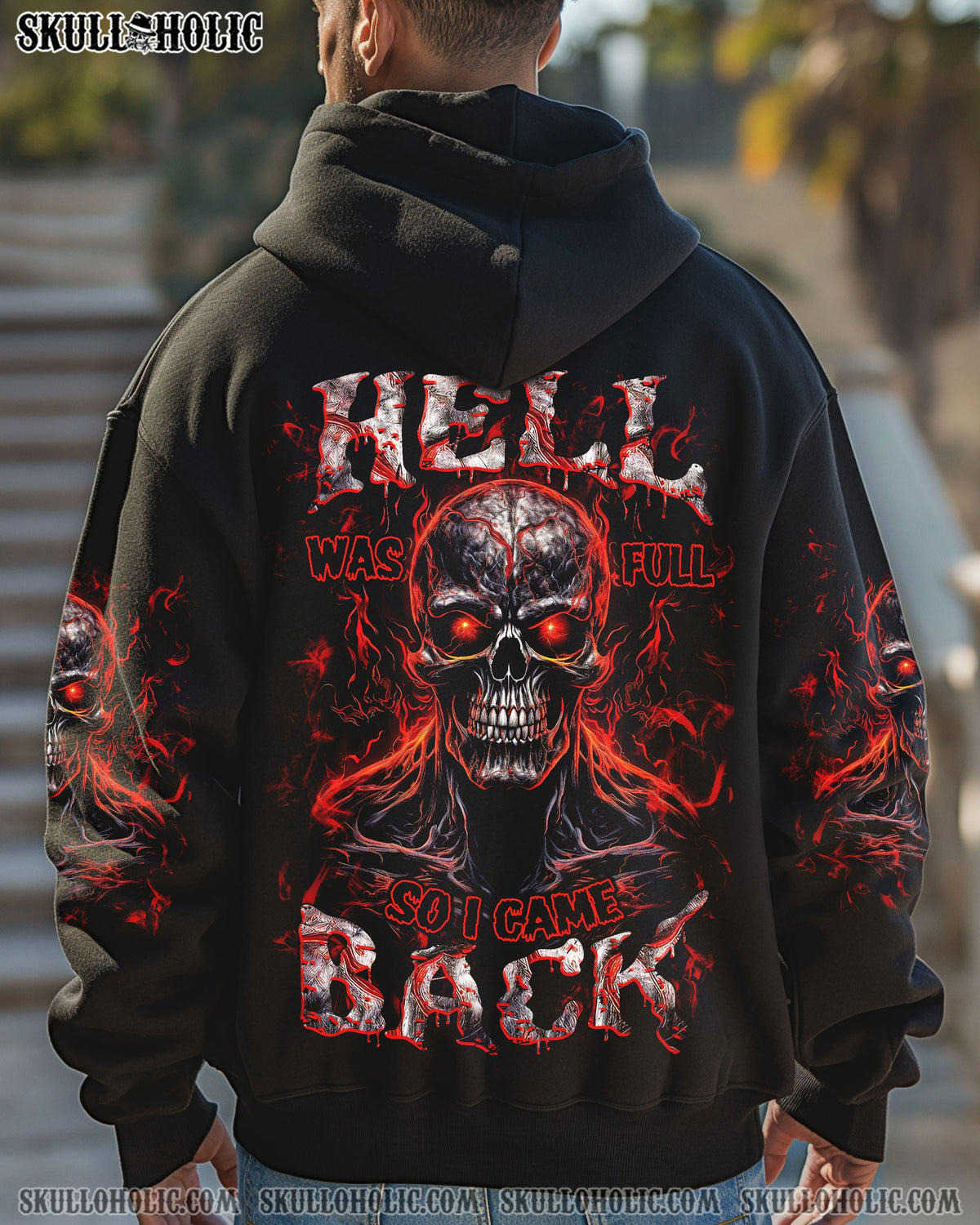 BLISSCORNERS HELL WAS FULL SO I CAME BACK SKULL ALL OVER PRINT