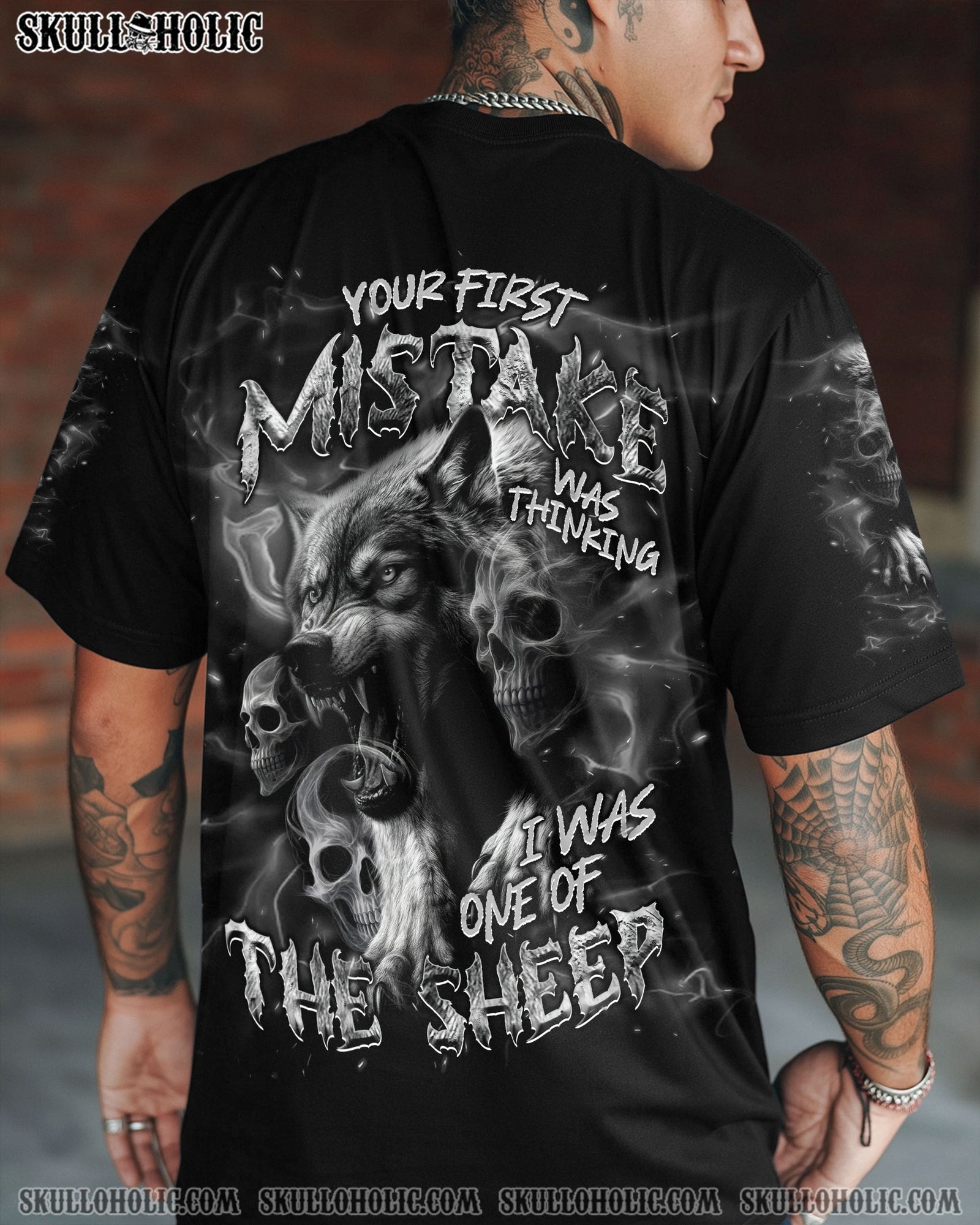 BLISSCORNERS YOUR FIRST MISTAKE WOLF SMOKE ALL OVER PRINT