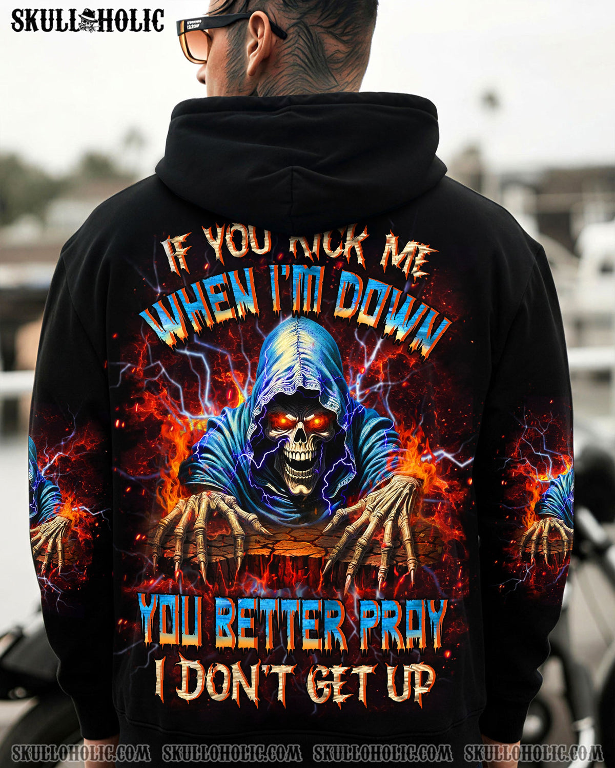 BLISSCORNERS IF YOU KICK ME WHEN I'M DOWN REAPER ALL OVER PRINT
