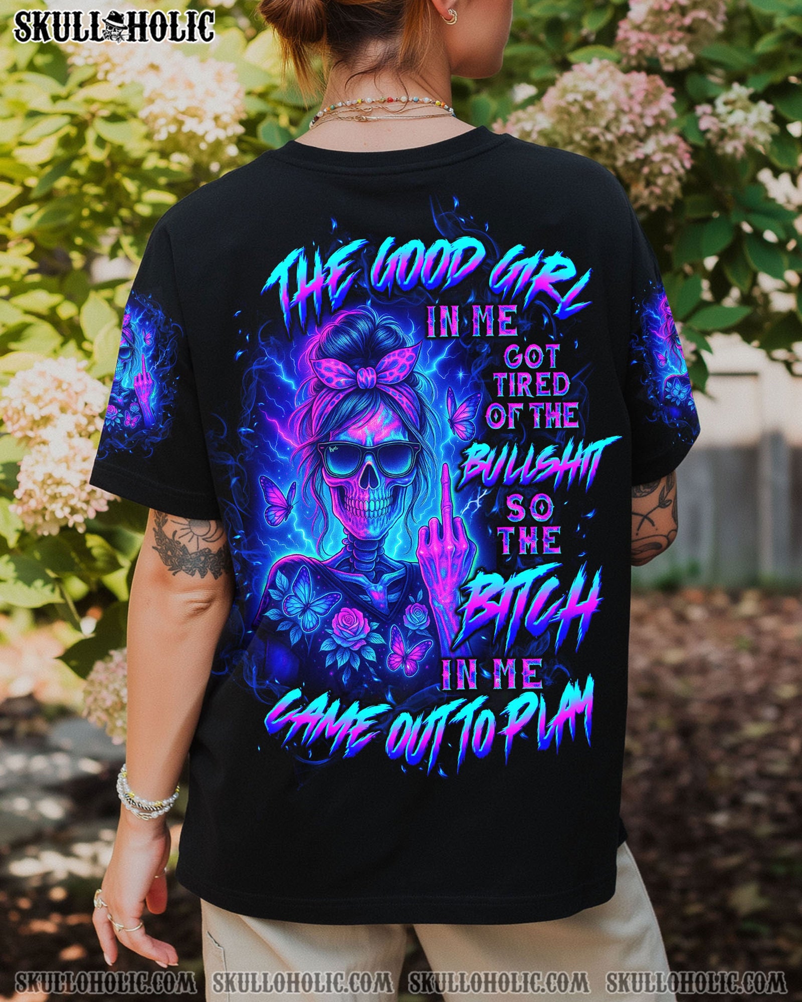 BLISSCORNERS YOU COULDN'T HANDLE ME MESSY BUN ALL OVER PRINT