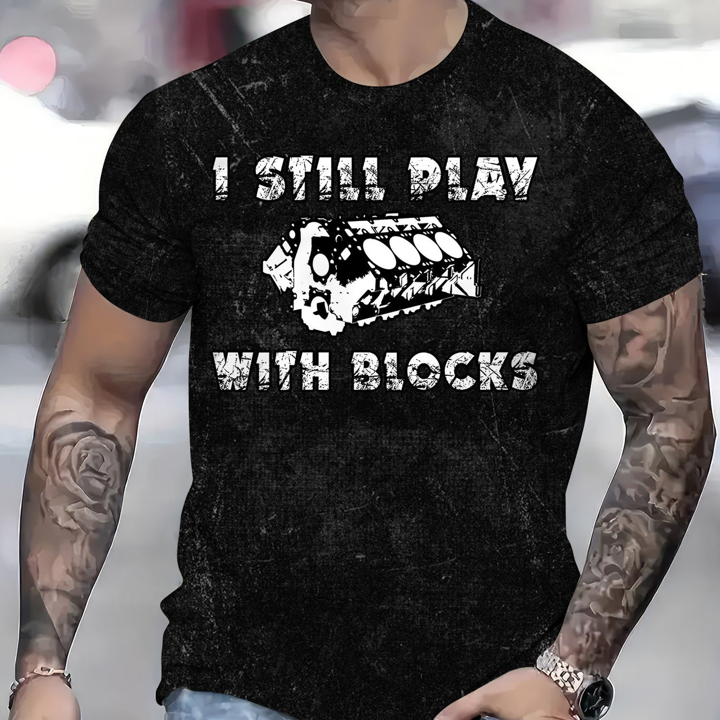 Blisscorners Vintage Mechanic Shirt I Still Play With Blocks Black Mechanic Unisex T Shirt