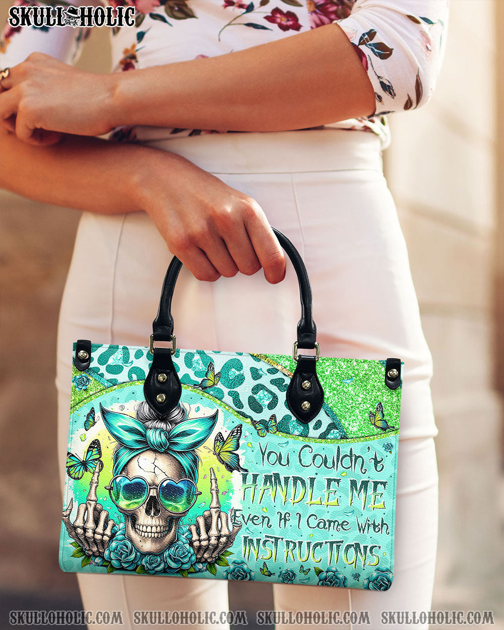 BLISSCORNERS YOU COULDN'T HANDLE ME MESSY BUN TIE DYE LEATHER HANDBAG