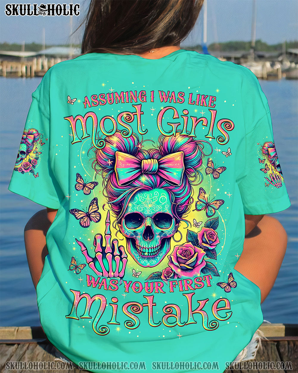 BLISSCORNERS I AM THE STORM SKULL MESSY BUN ALL OVER PRINT