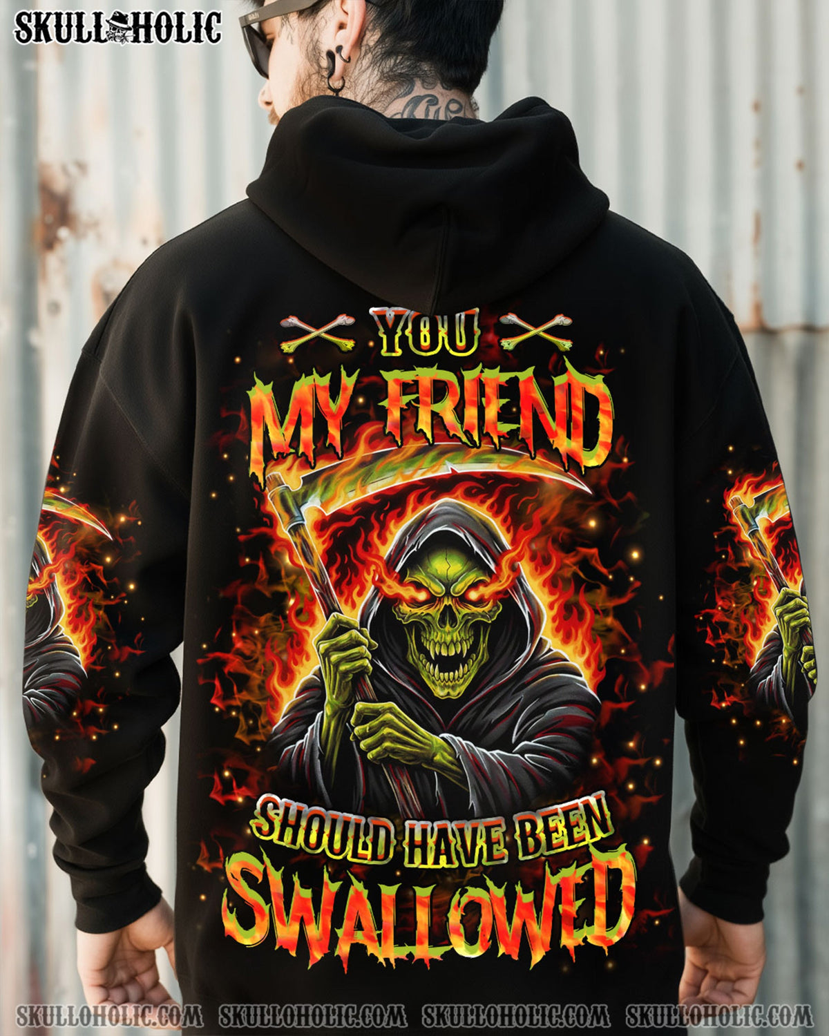 BLISSCORNERS YOU MY FRIEND SHOULD HAVE BEEN SWALLOWED REAPER ALL OVER PRINT